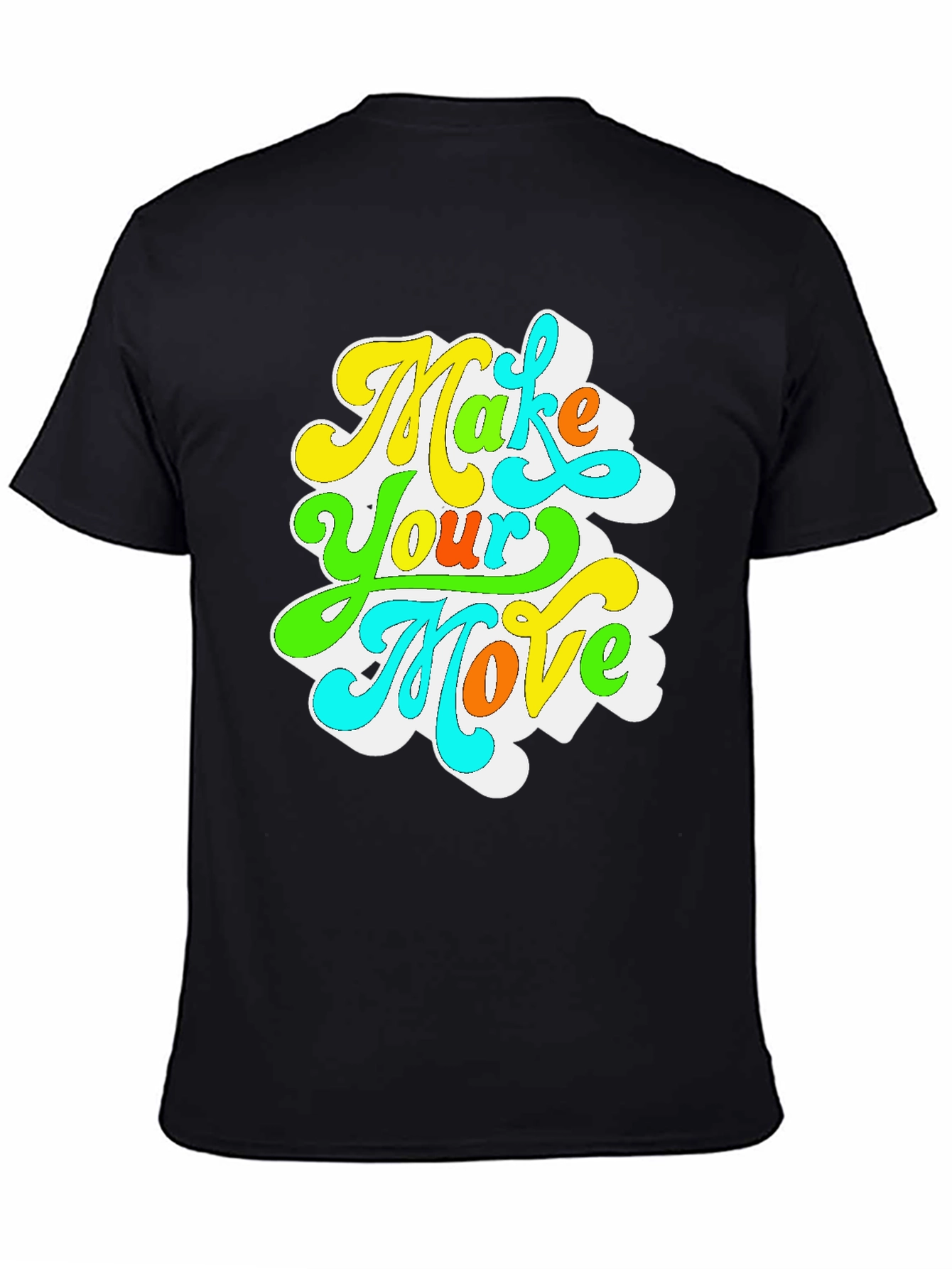 Black Make Your Move Retro Graphic T-Shirt view 4