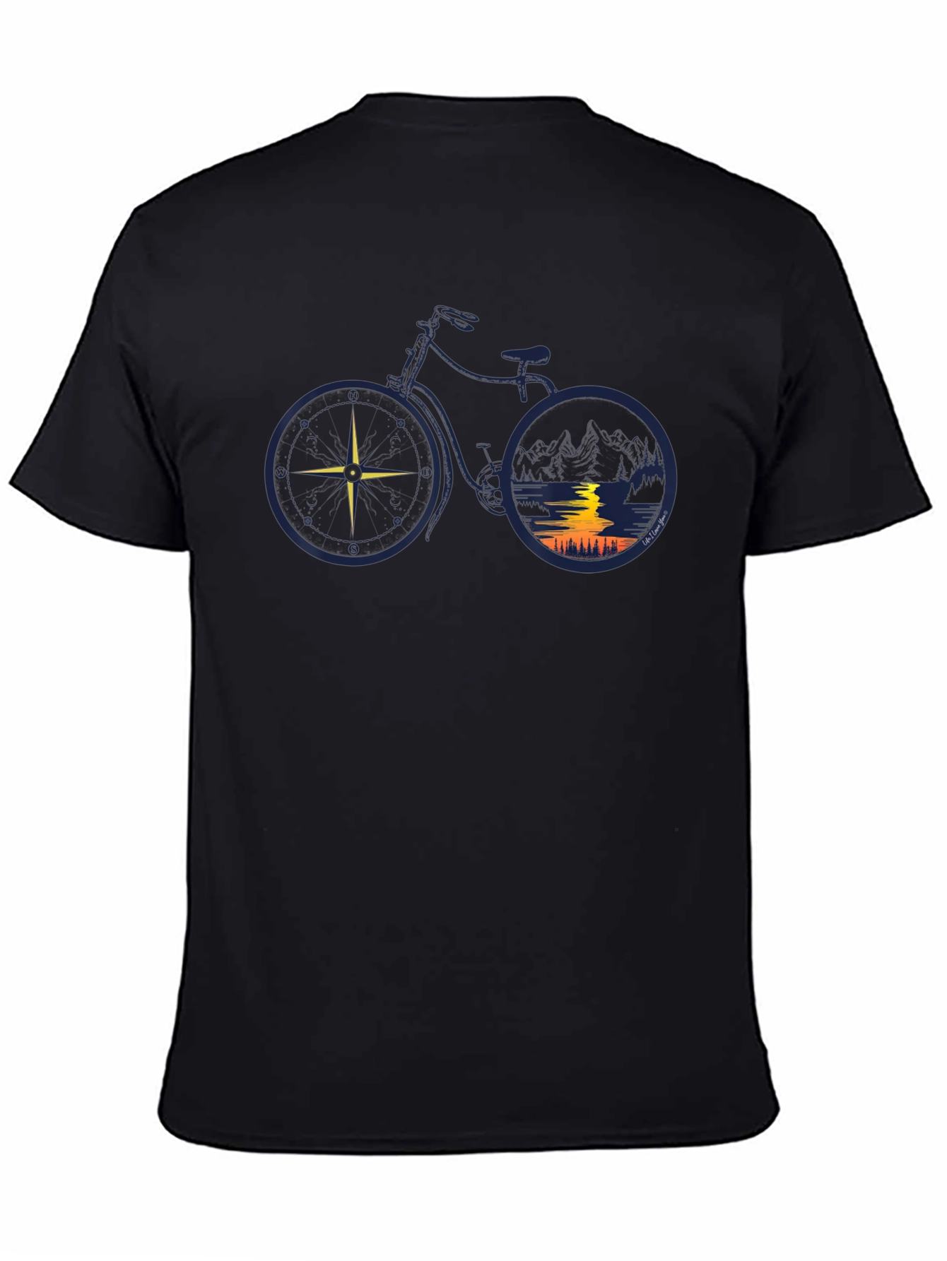 Black Nature Bike Graphic Tee - Adventure Awaits! view 4
