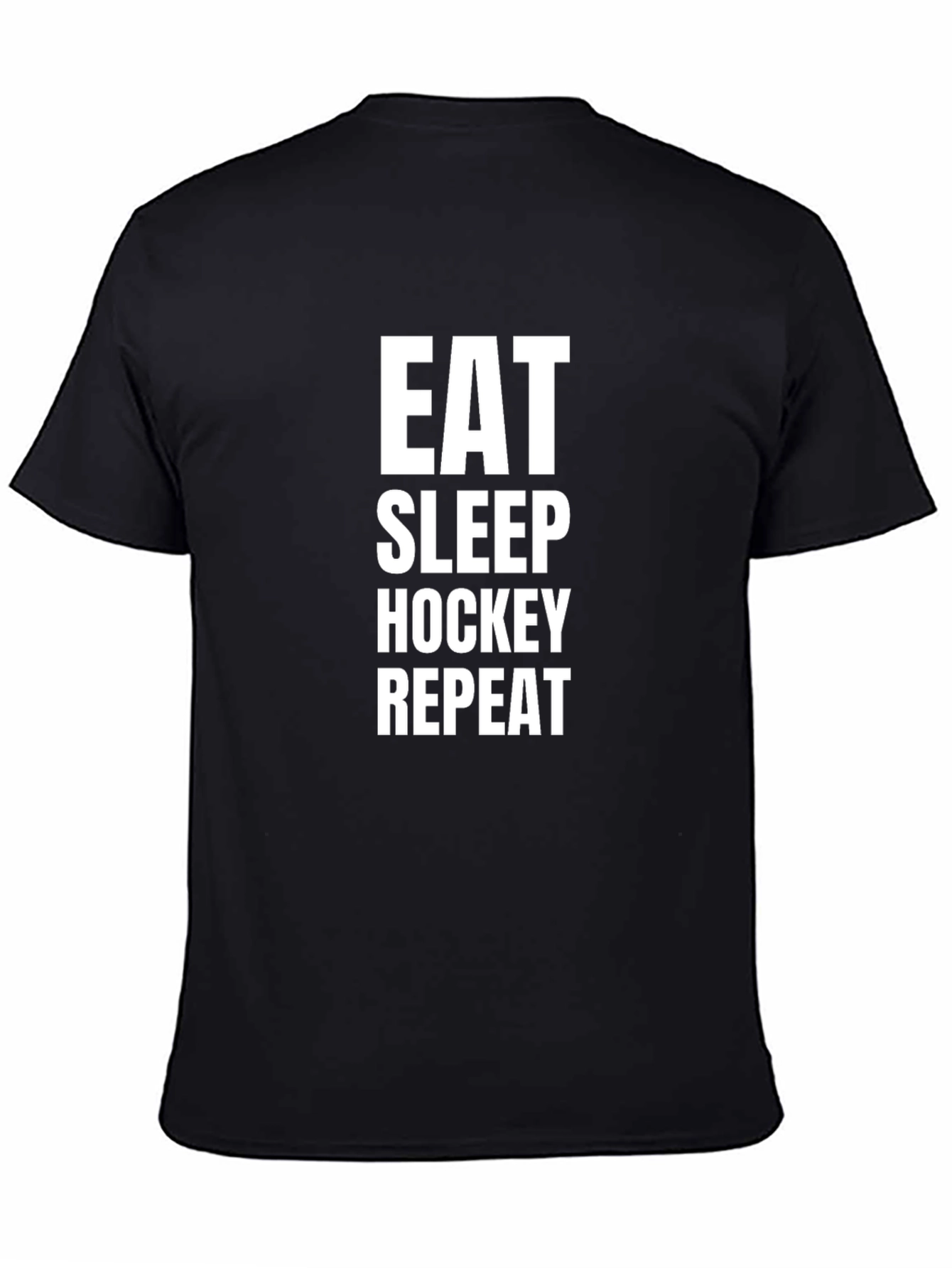 Black Eat Sleep Hockey Repeat T-Shirt view 4
