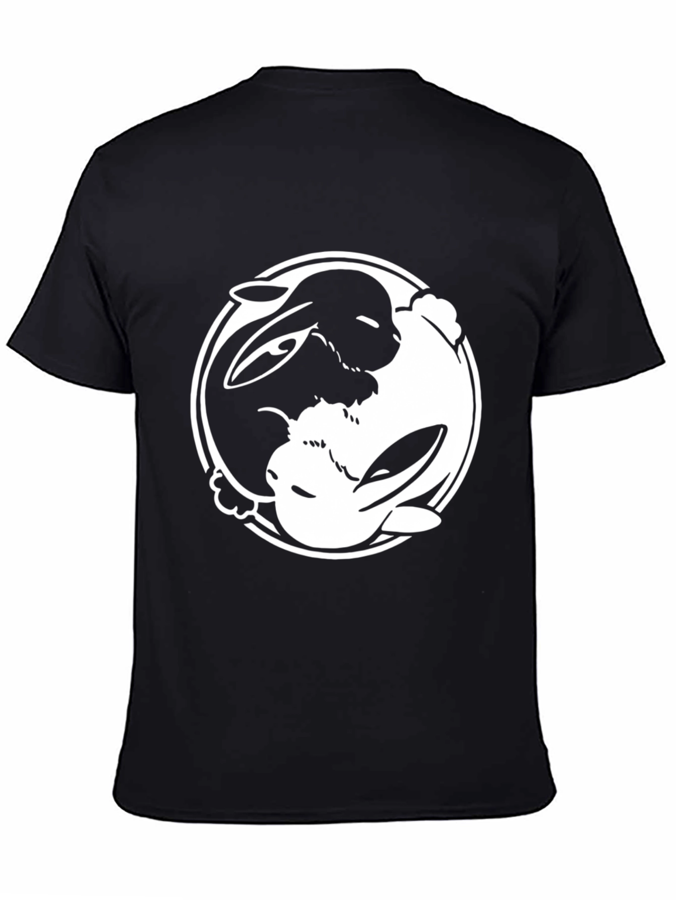 Black Yin Yang Rabbit Graphic T-Shirt - Balance & Style view 4