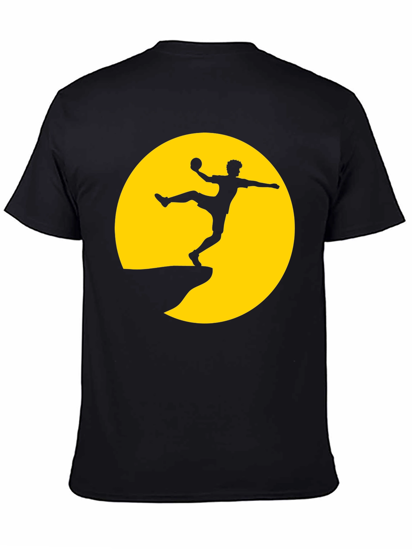 Black Silhouette Soccer Player Graphic Tee view 4