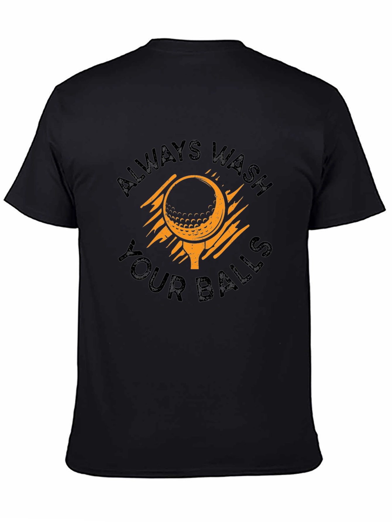 Black Always Wash Your Balls Golf T-Shirt view 4