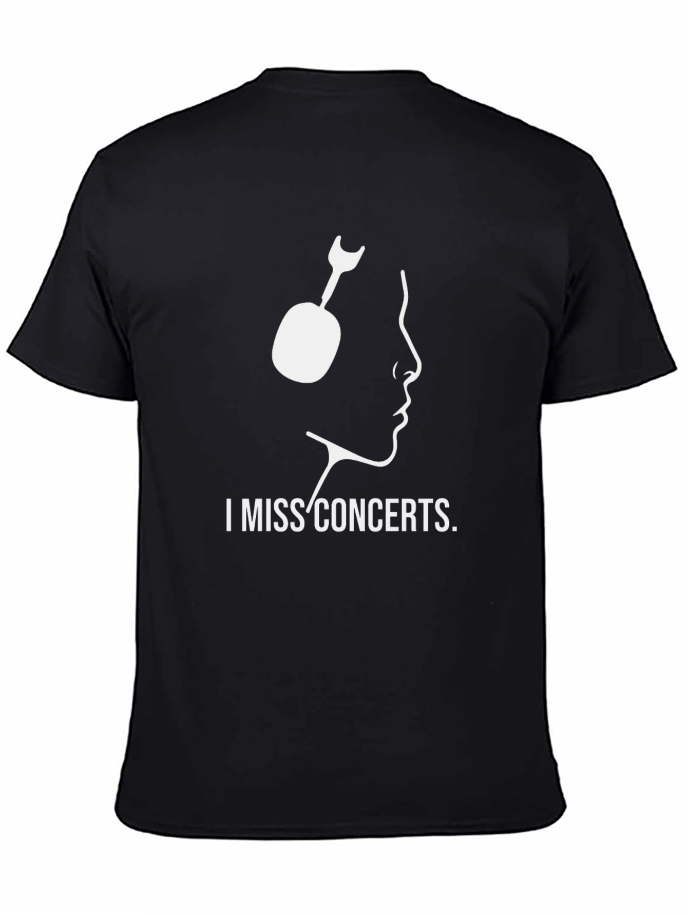 Black I Miss Concerts Graphic Tee - Black Crew Neck T-Shirt view 4