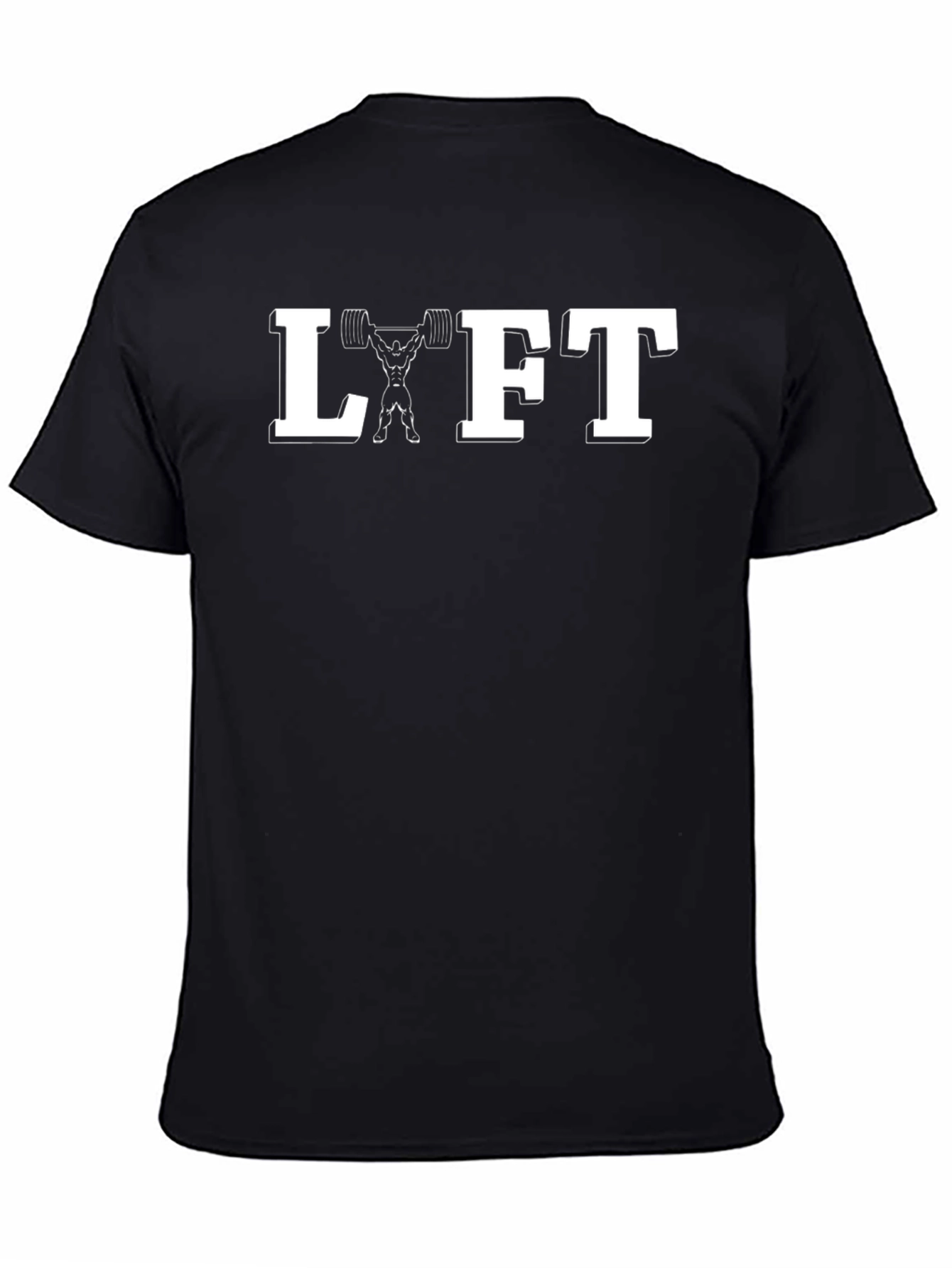 Black Lift Graphic Tee - Black Cotton Gym Shirt view 4