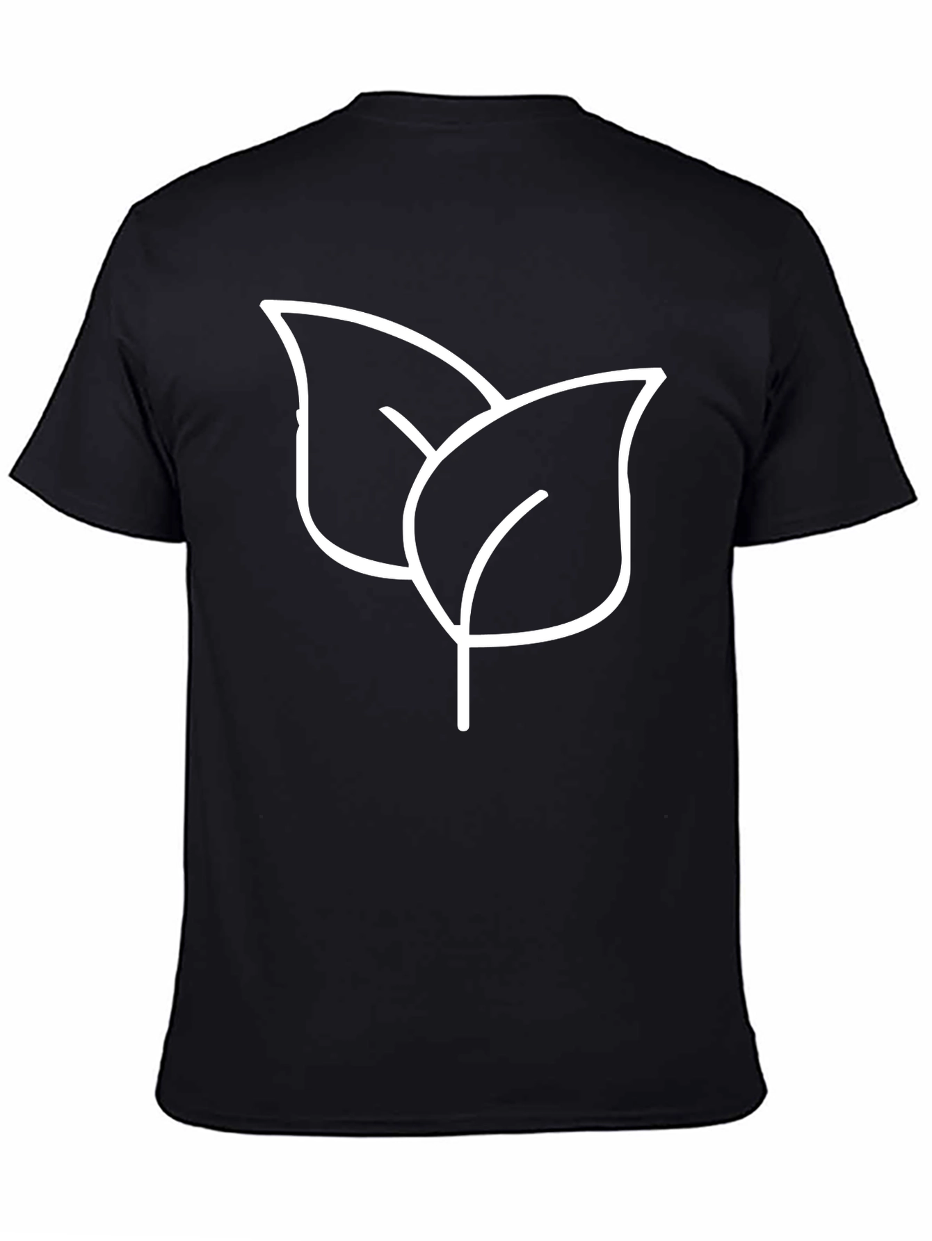 Black Eco-Friendly Leaf Graphic Black T-Shirt view 4