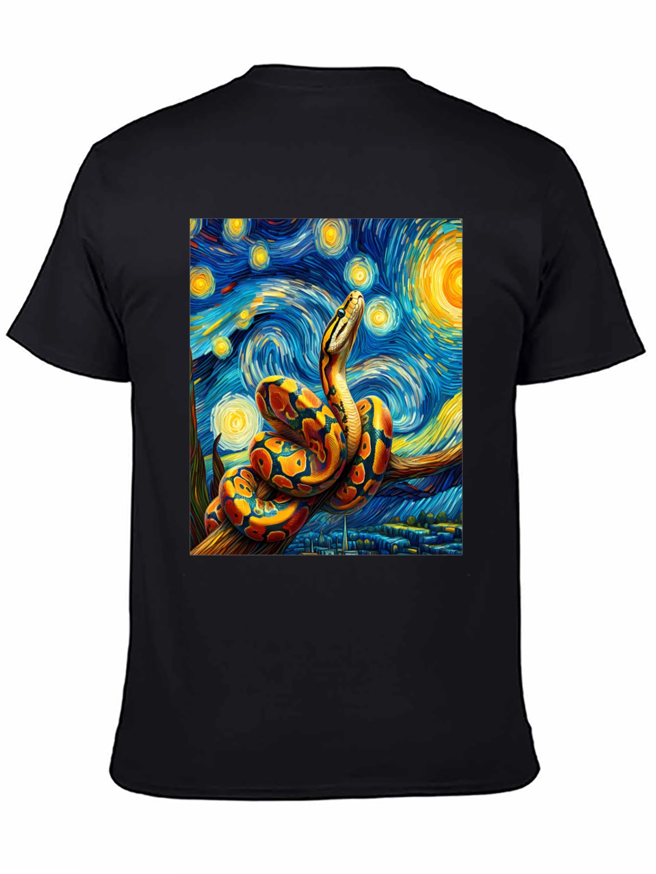 Black Starry Night Snake T-Shirt view 4