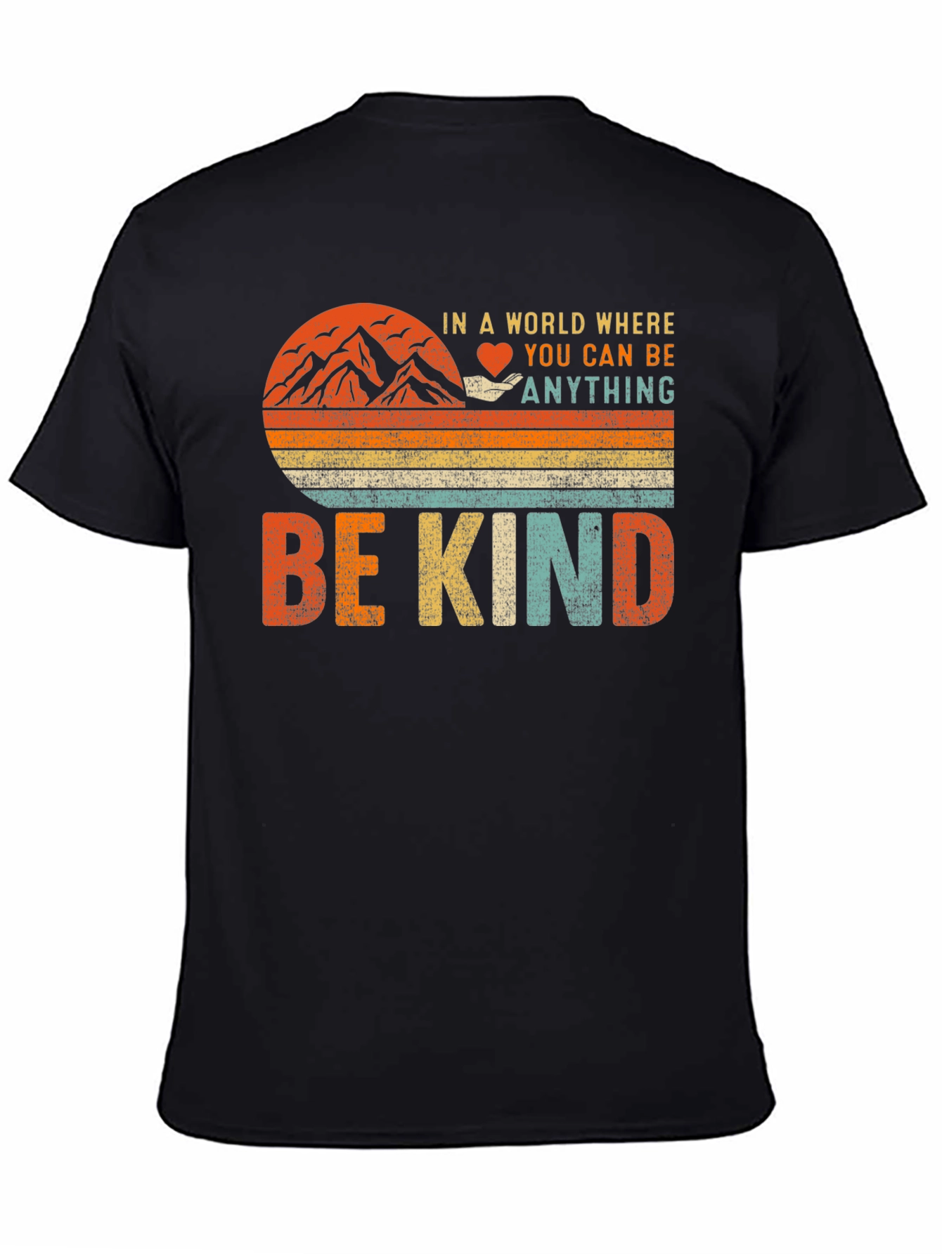 Black Be Kind Graphic T-Shirt - Inspiring Vintage Design view 4