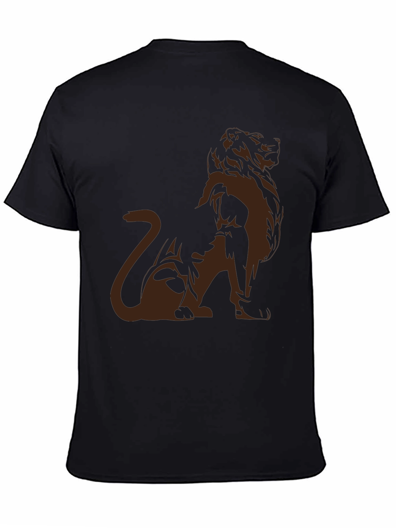 Black Lion Graphic Tee - Modern Black T-Shirt view 4