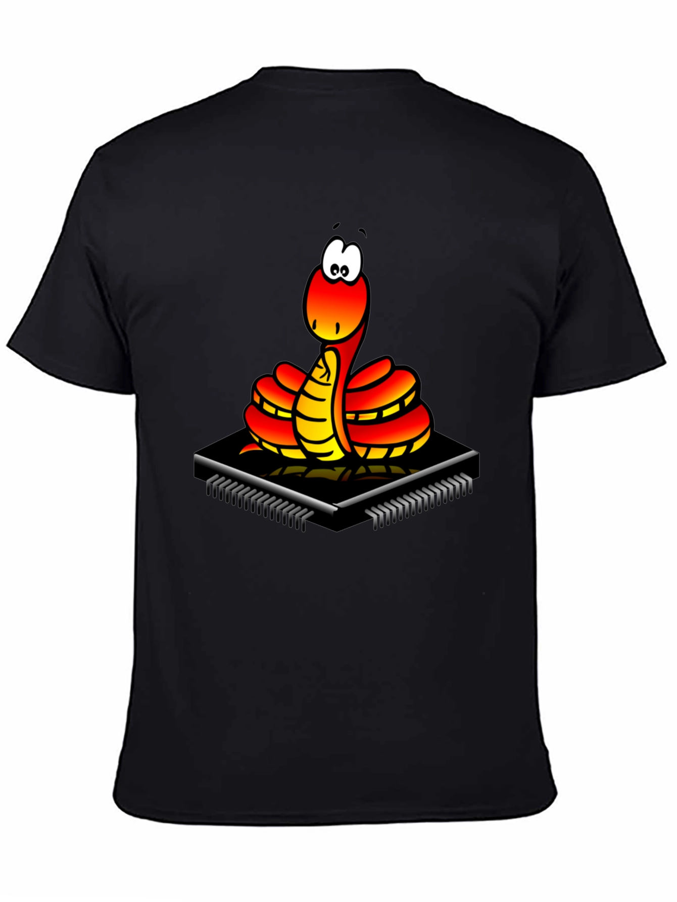 Black Geek Chic: Snake on Circuit Board T-Shirt view 4