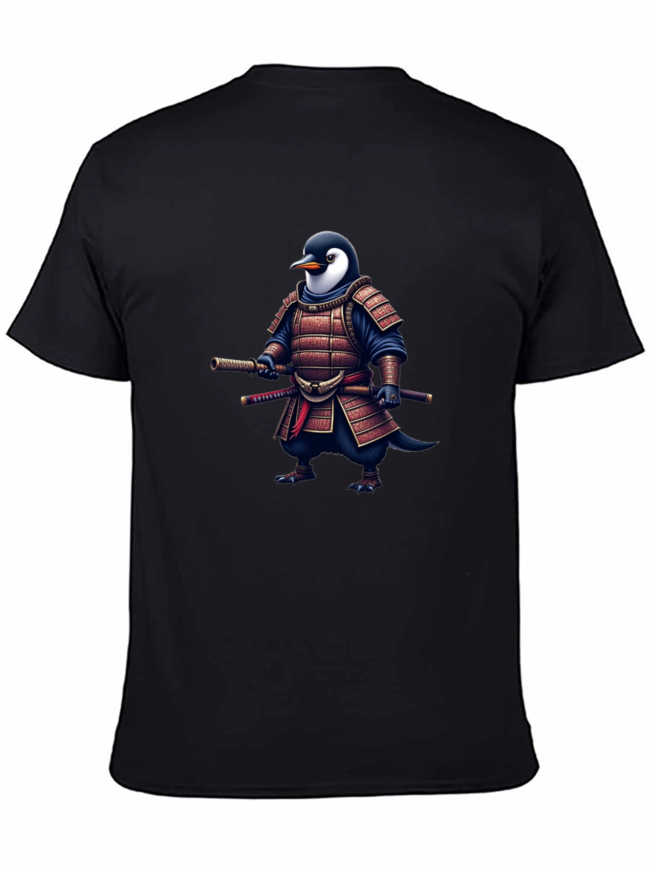 Black Samurai Penguin T-Shirt - Unique Graphic Tee view 4