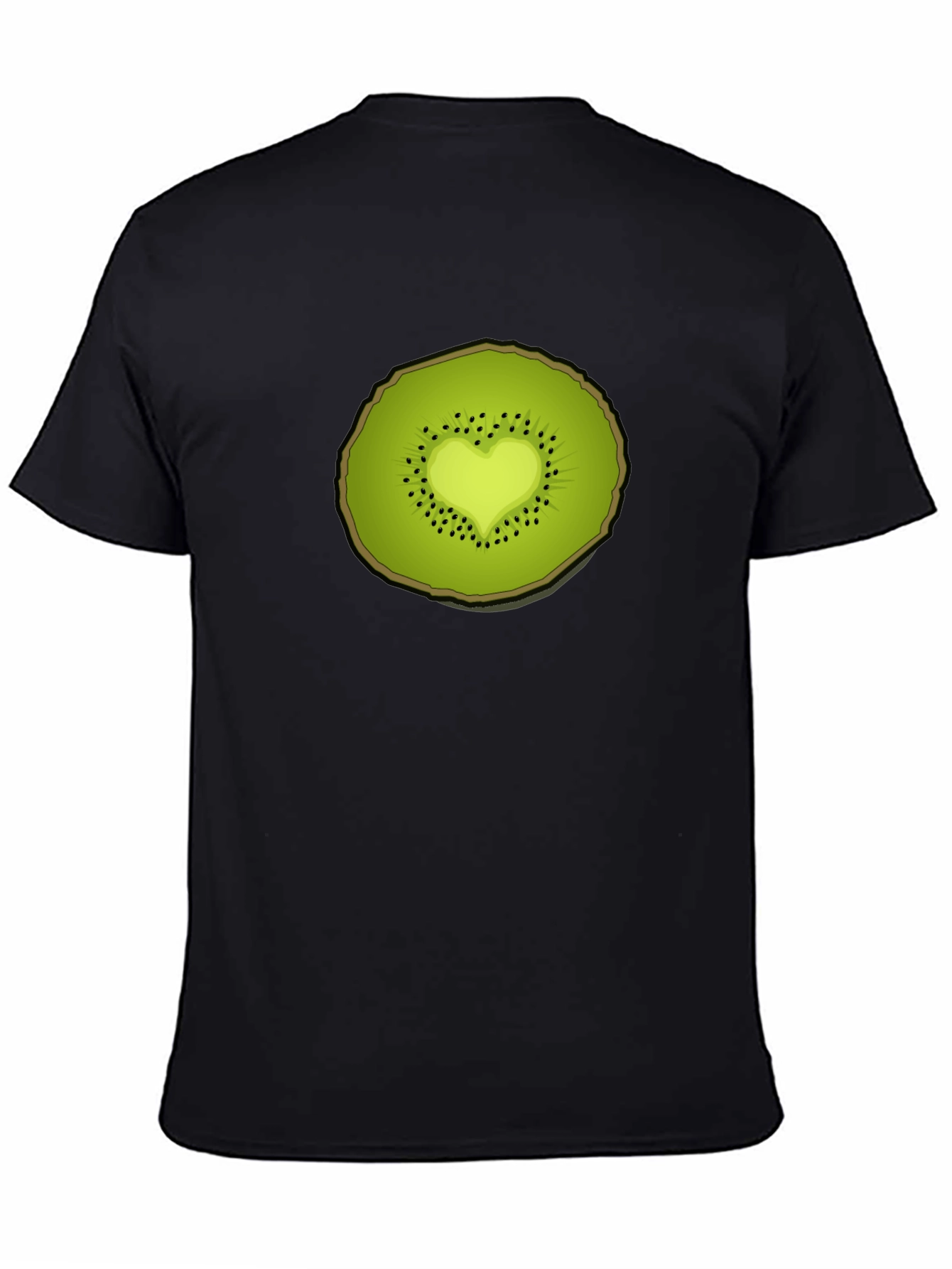 Black Kiwi Heart Graphic Tee - Unique Fruit Design view 4