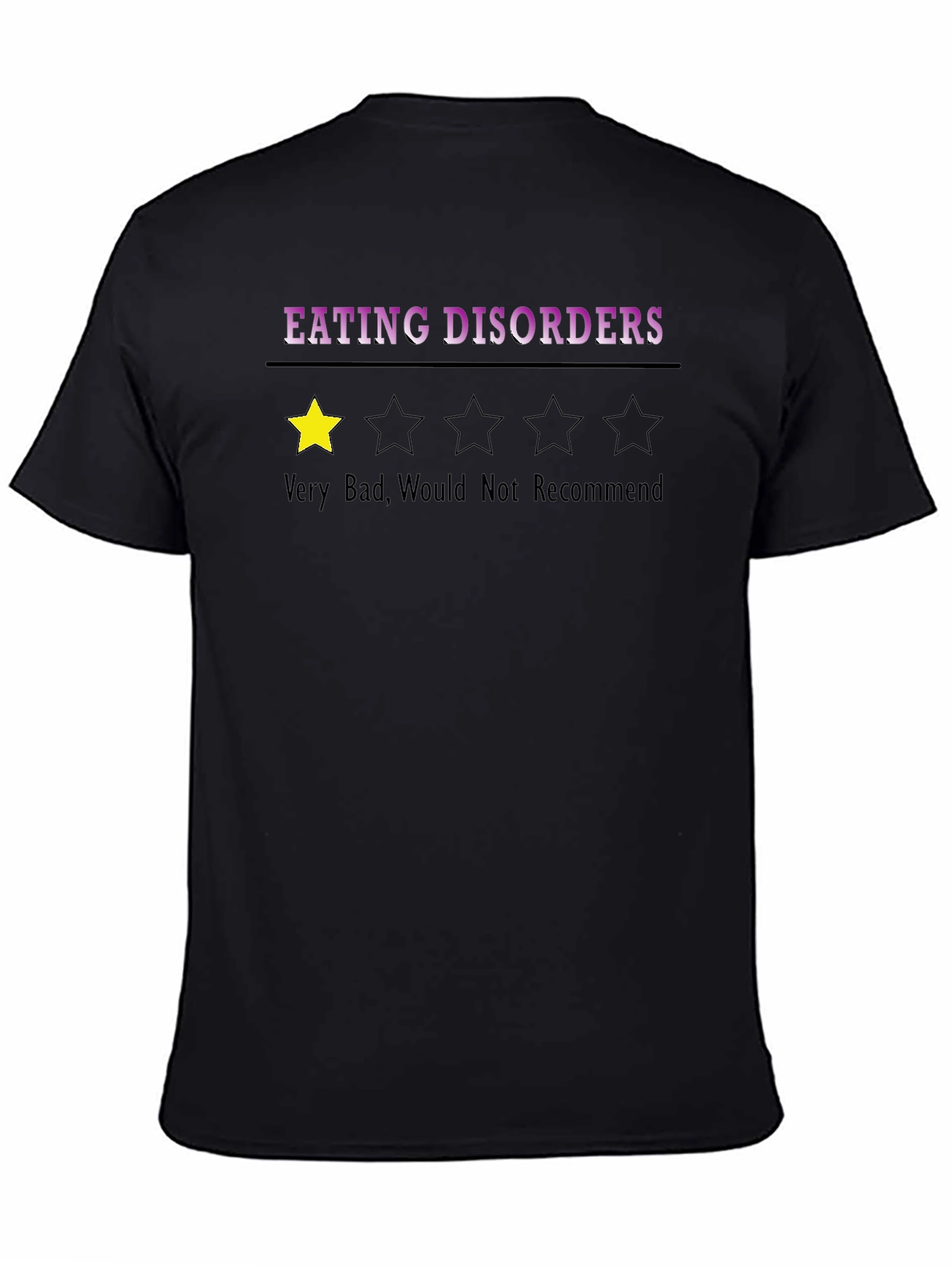 Black Eating Disorder Review T-Shirt - One Star view 4