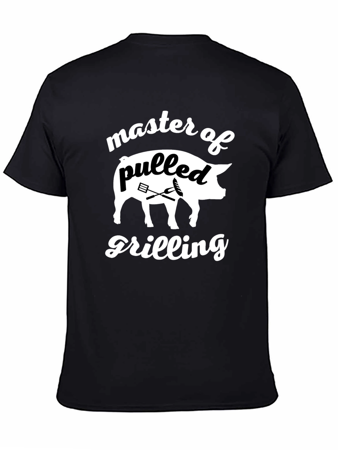 Black Master of Pulled Grilling Black T-Shirt view 4