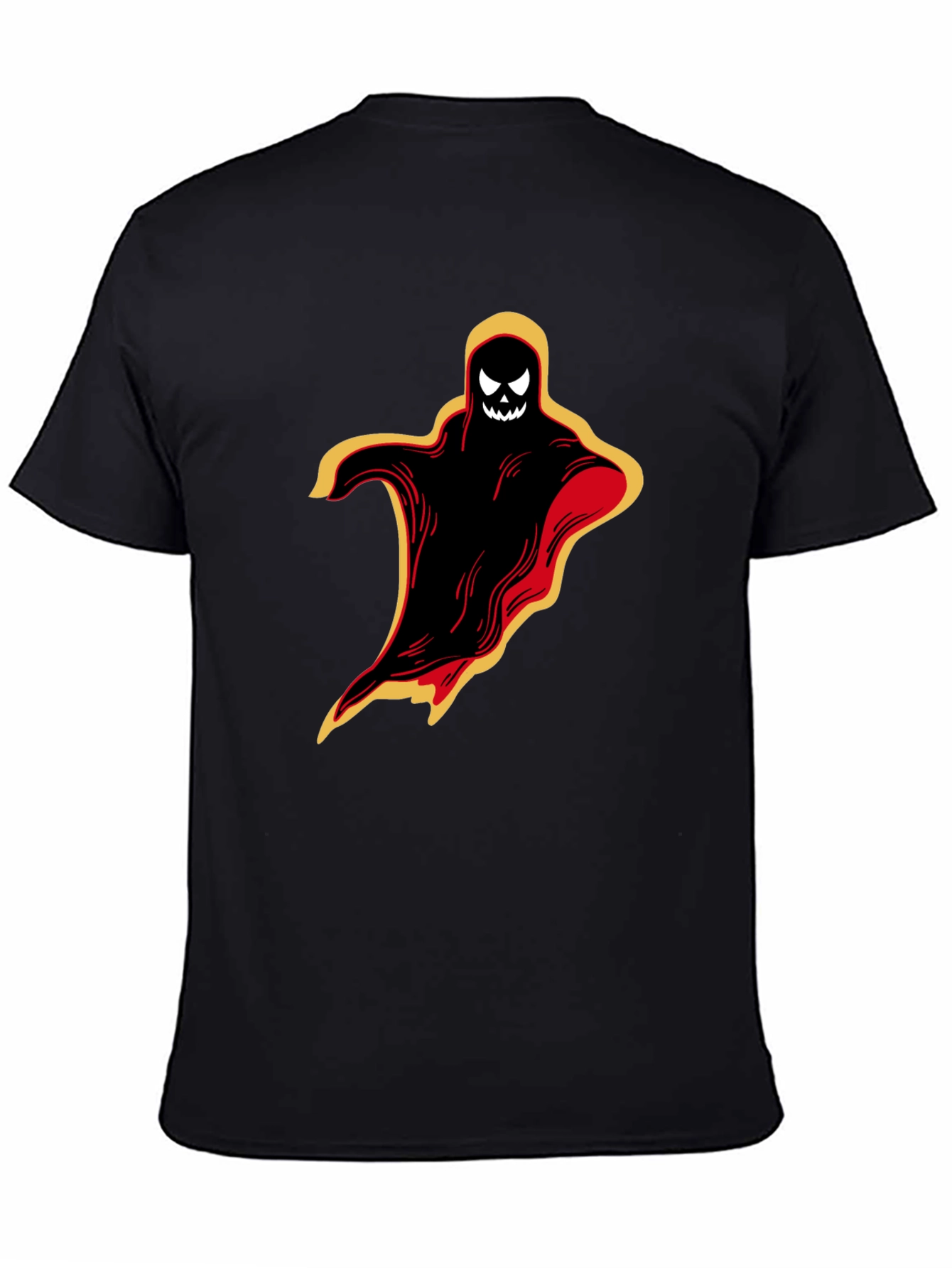 Black Halloween Ghost Graphic Tee - Spooky Black T-Shirt view 4