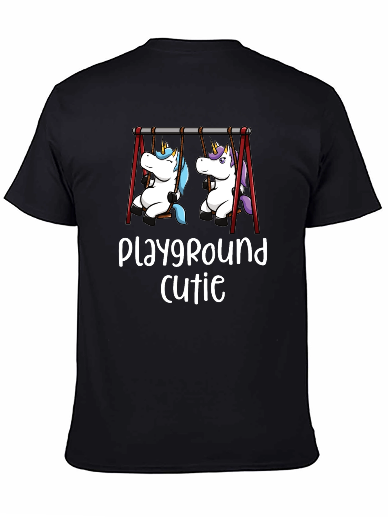 Black Playground Cutie Unicorns Graphic Tee view 4