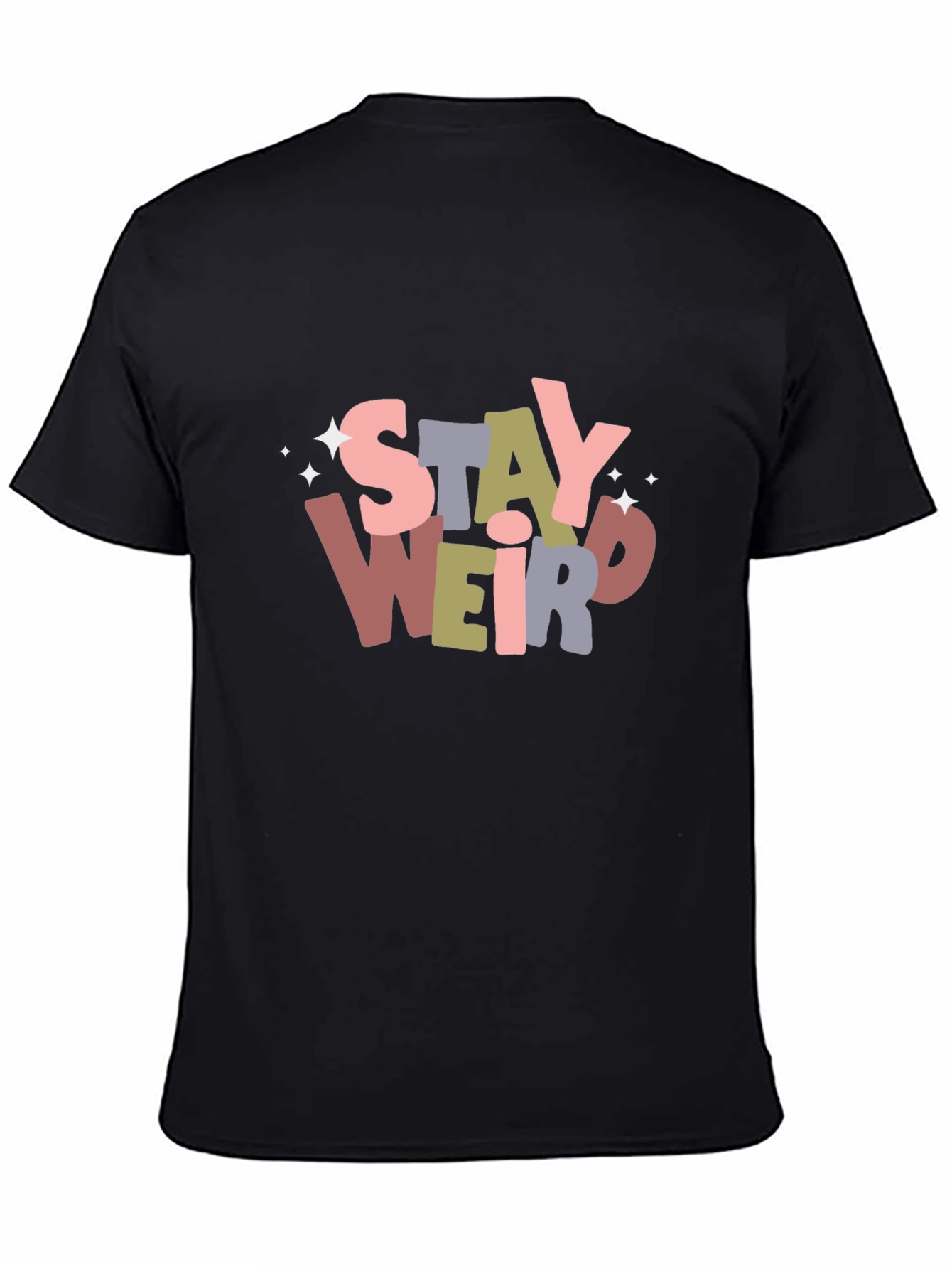 Black Stay Weird Graphic Tee - Unisex Softstyle T-Shirt view 4