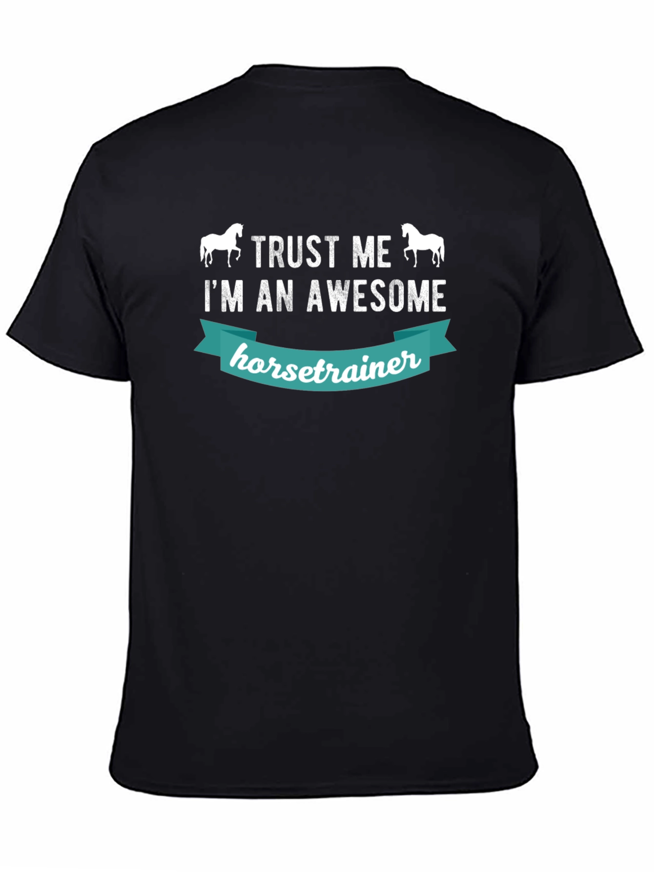 Black Awesome Horse Trainer Graphic Tee view 4