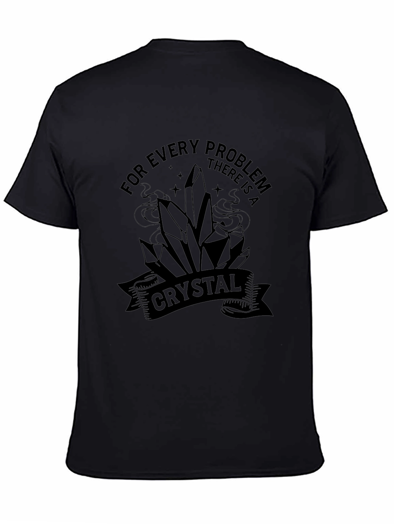 Black Crystal Problem Solver Graphic Tee view 4