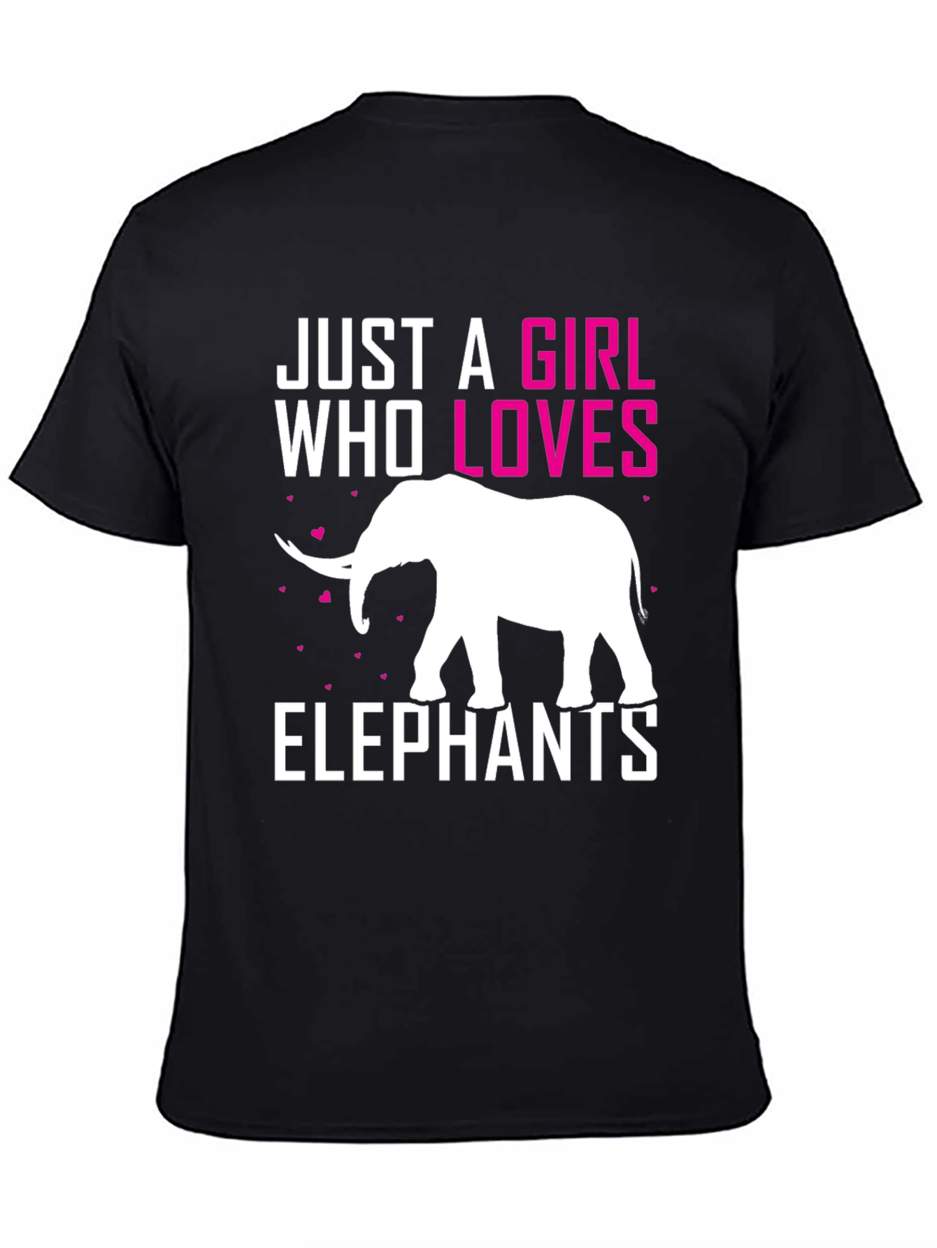 Black Just a Girl Who Loves Elephants T-Shirt view 4