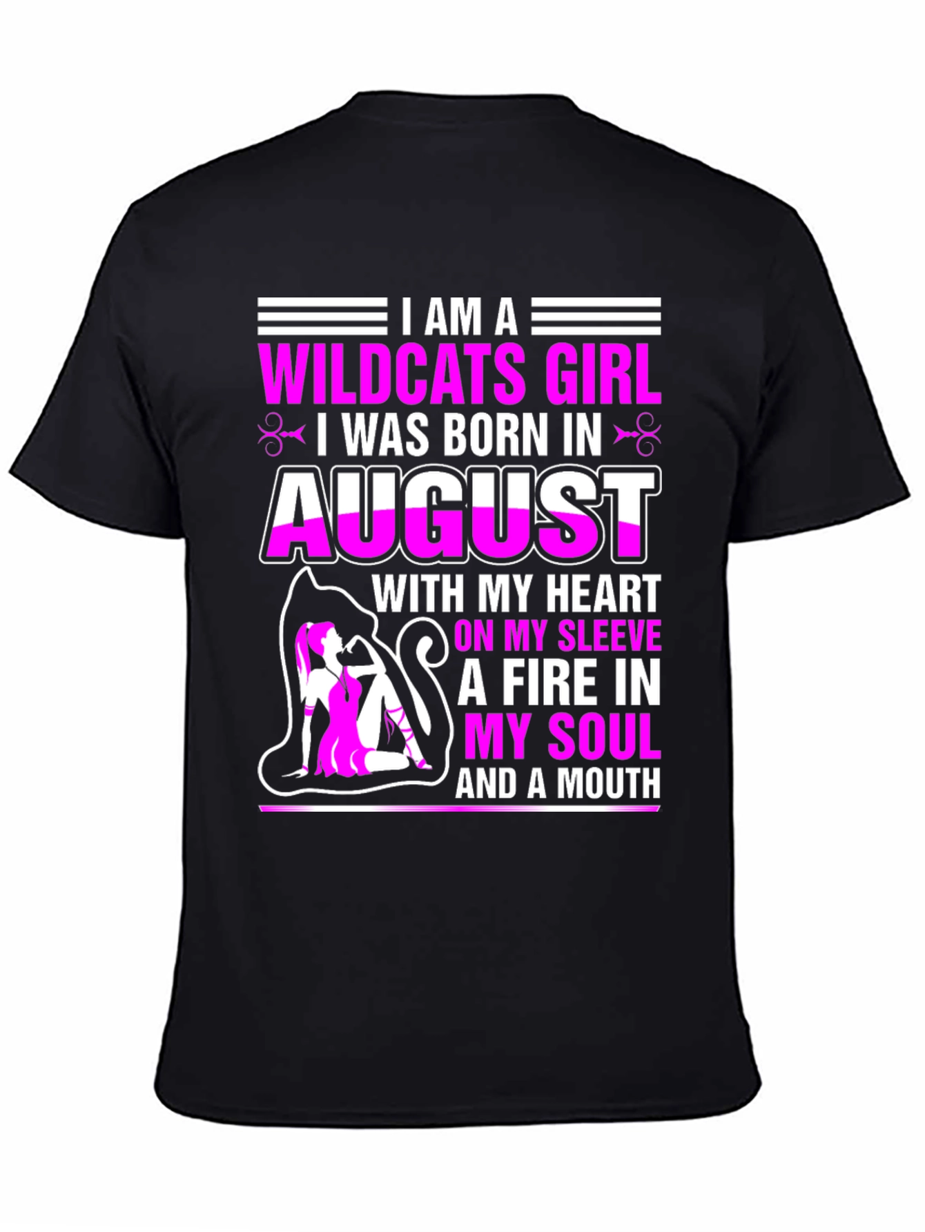 Wildcats Girl August Birthday T-Shirt - 4