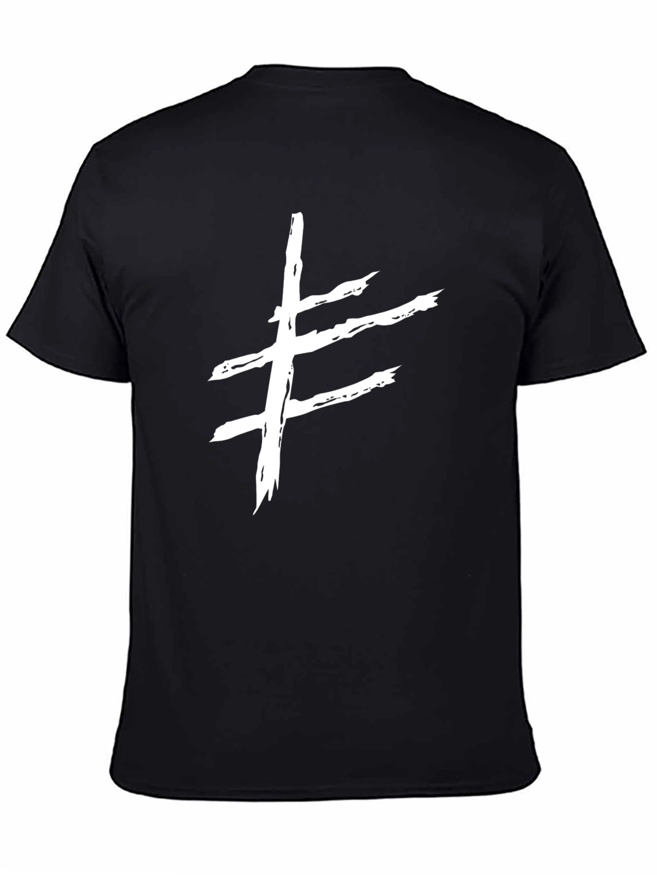 Black Abstract Symbol Black T-Shirt view 4