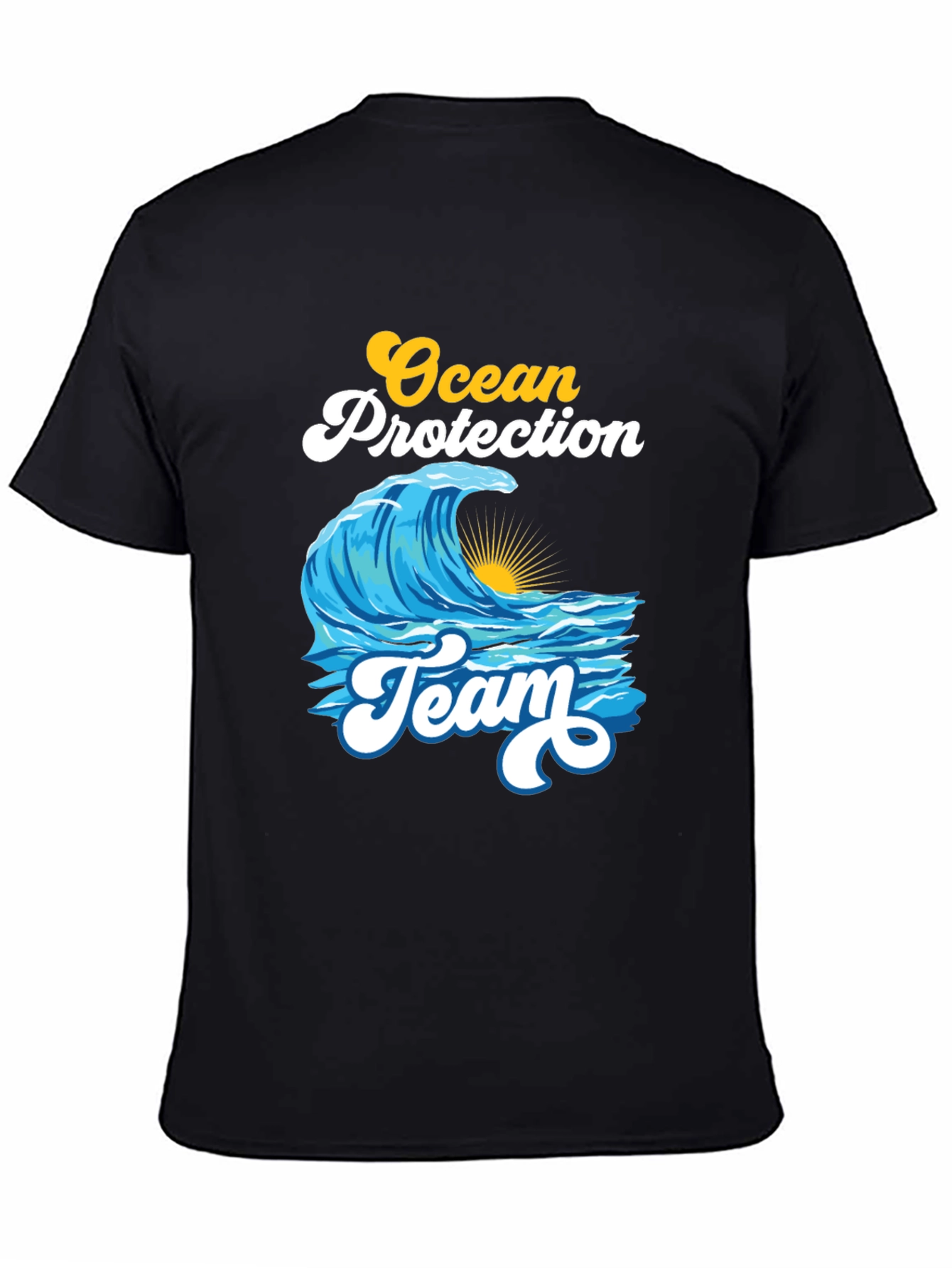 Black Ocean Protection Team Black T-Shirt view 4