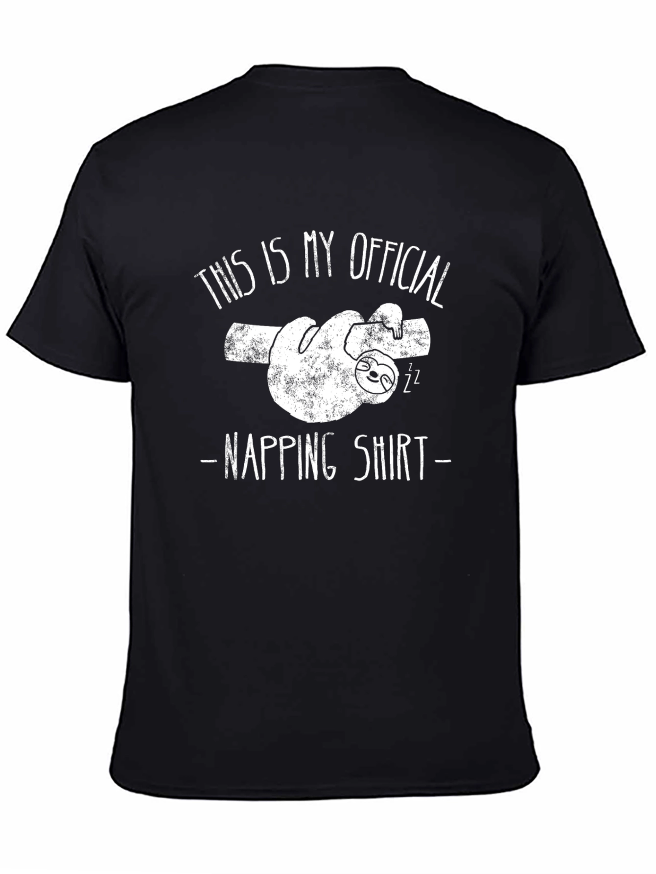 Black Napping Sloth T-Shirt: Official Sleep Shirt view 4