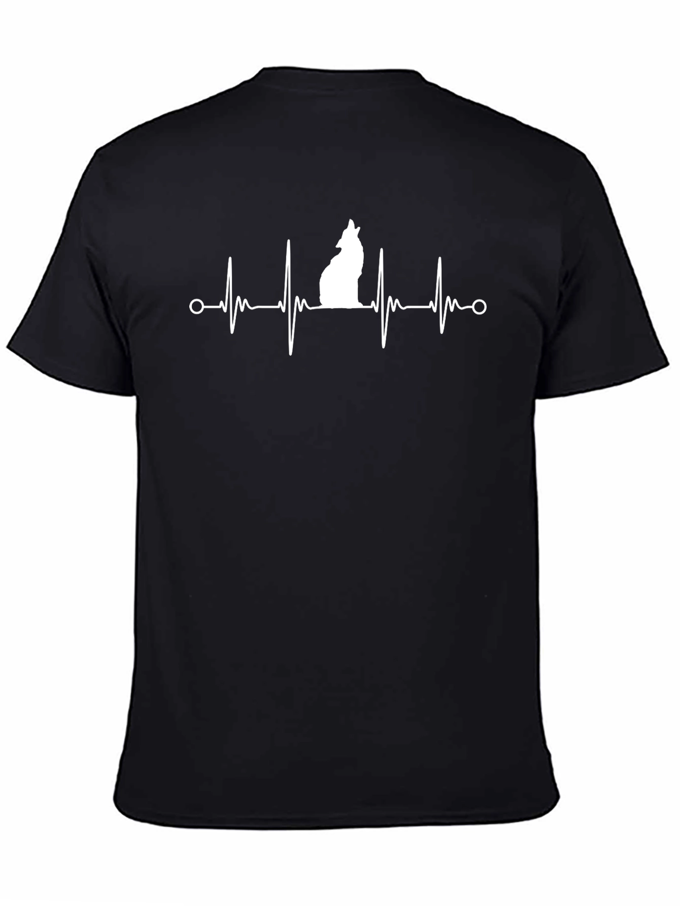 Wolf Heartbeat T-Shirt - Men's Black Tee - 4
