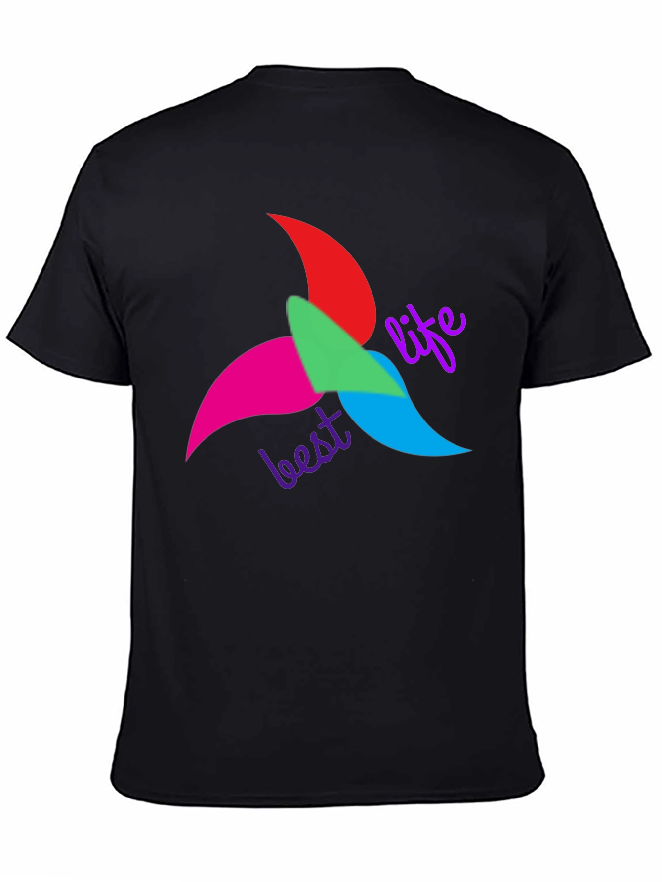 Black Best Life T-Shirt - Colorful Graphic Tee view 4