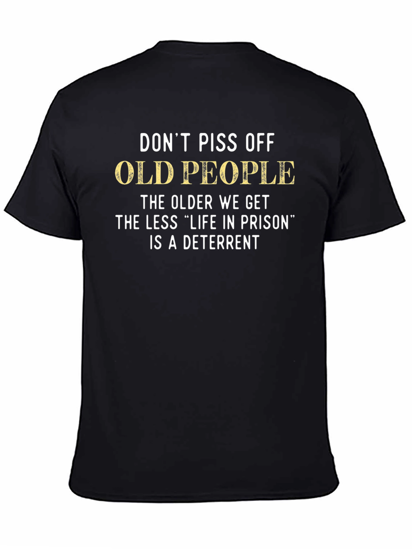 Black Funny Old People Graphic T-Shirt view 4