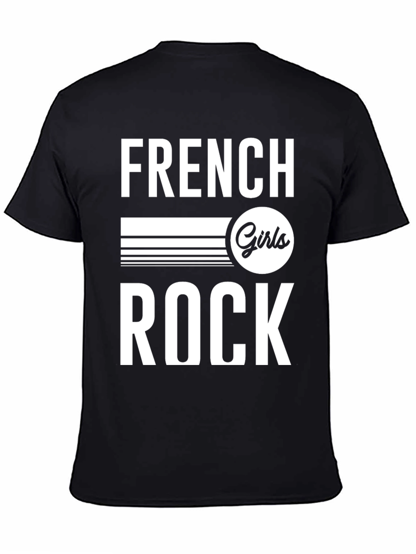 Black French Girls Rock Graphic Tee - Unisex Black T-Shirt view 4