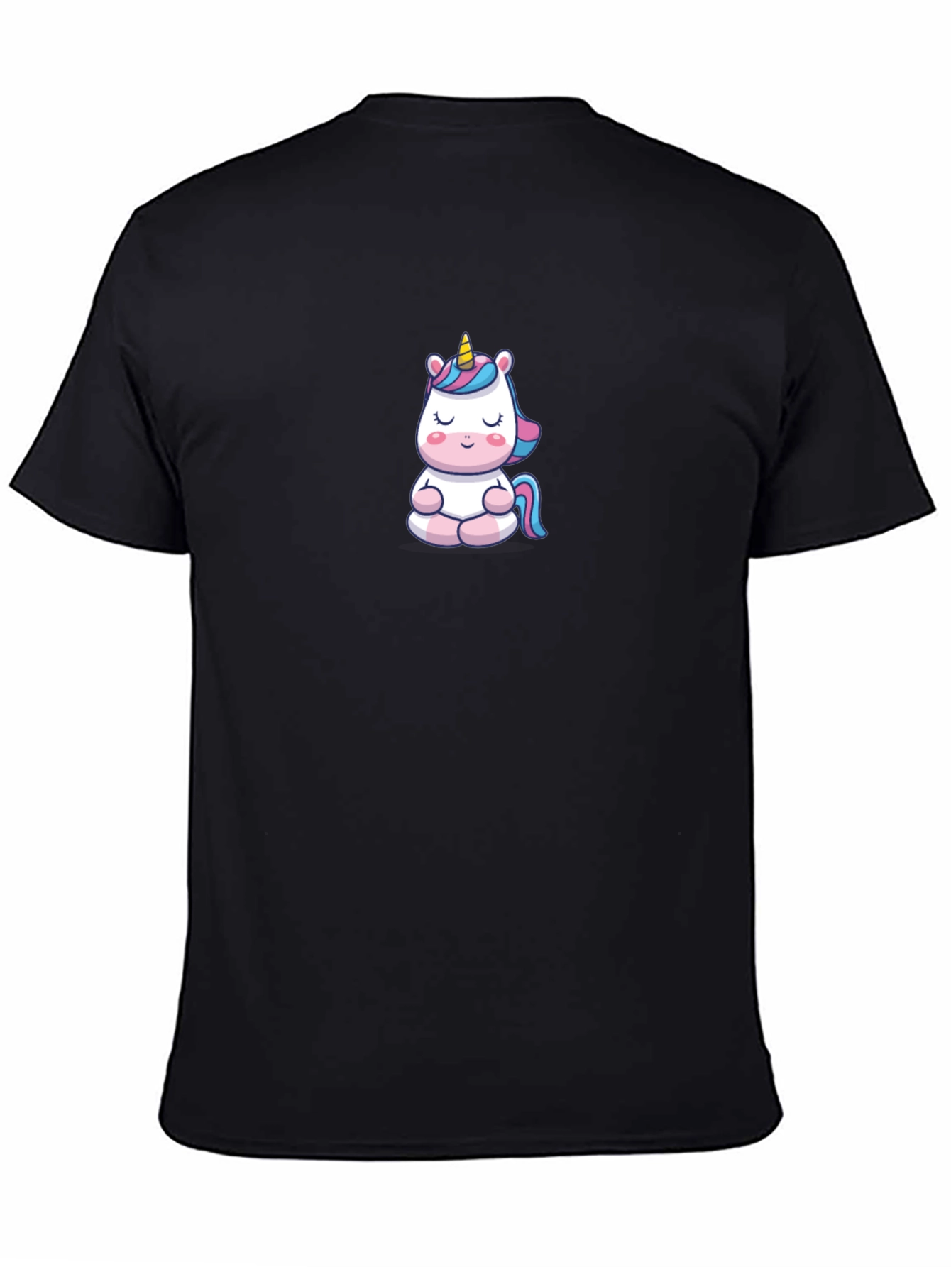 Black Meditating Unicorn Black T-shirt view 4