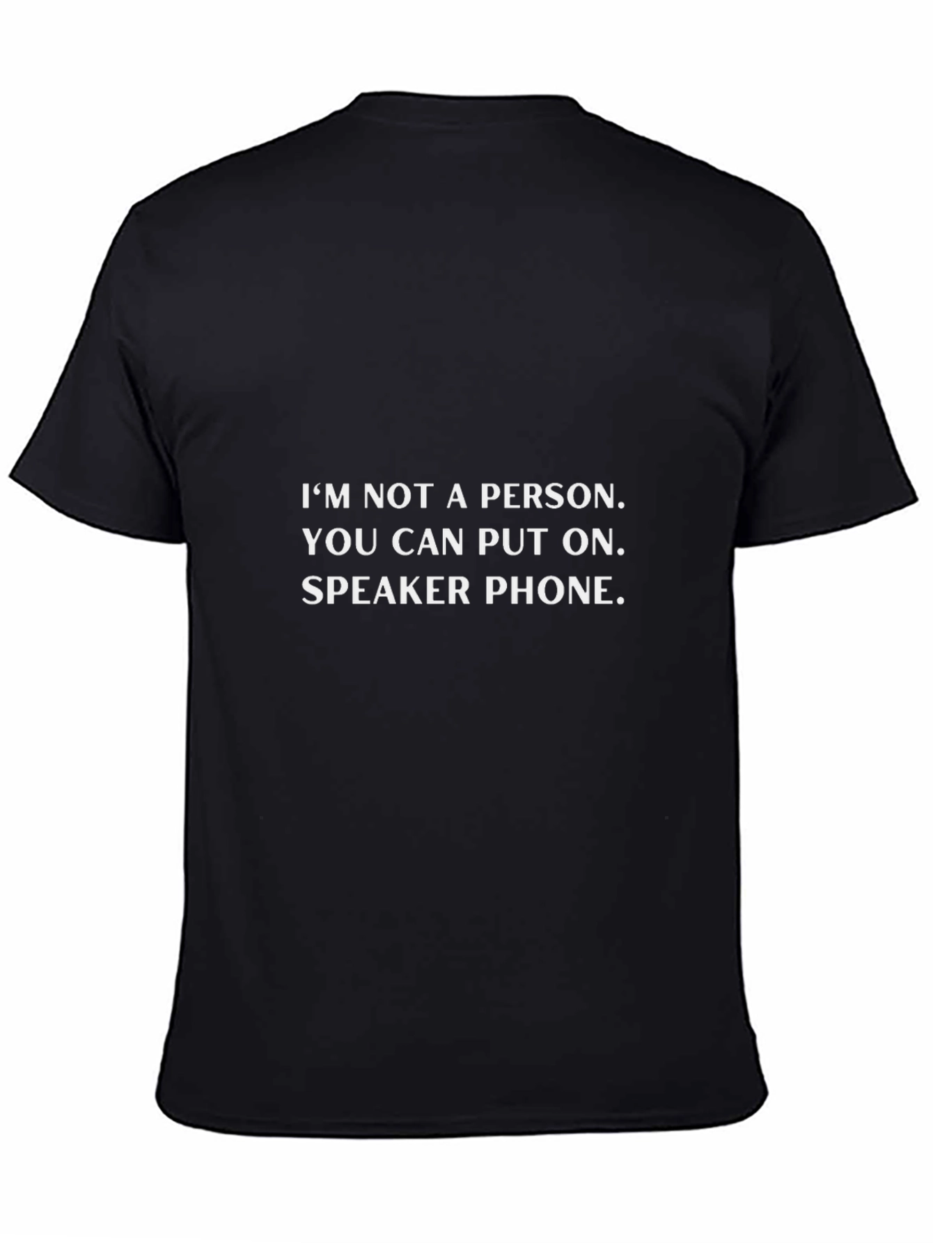 Black Speaker Phone Slogan T-Shirt view 4