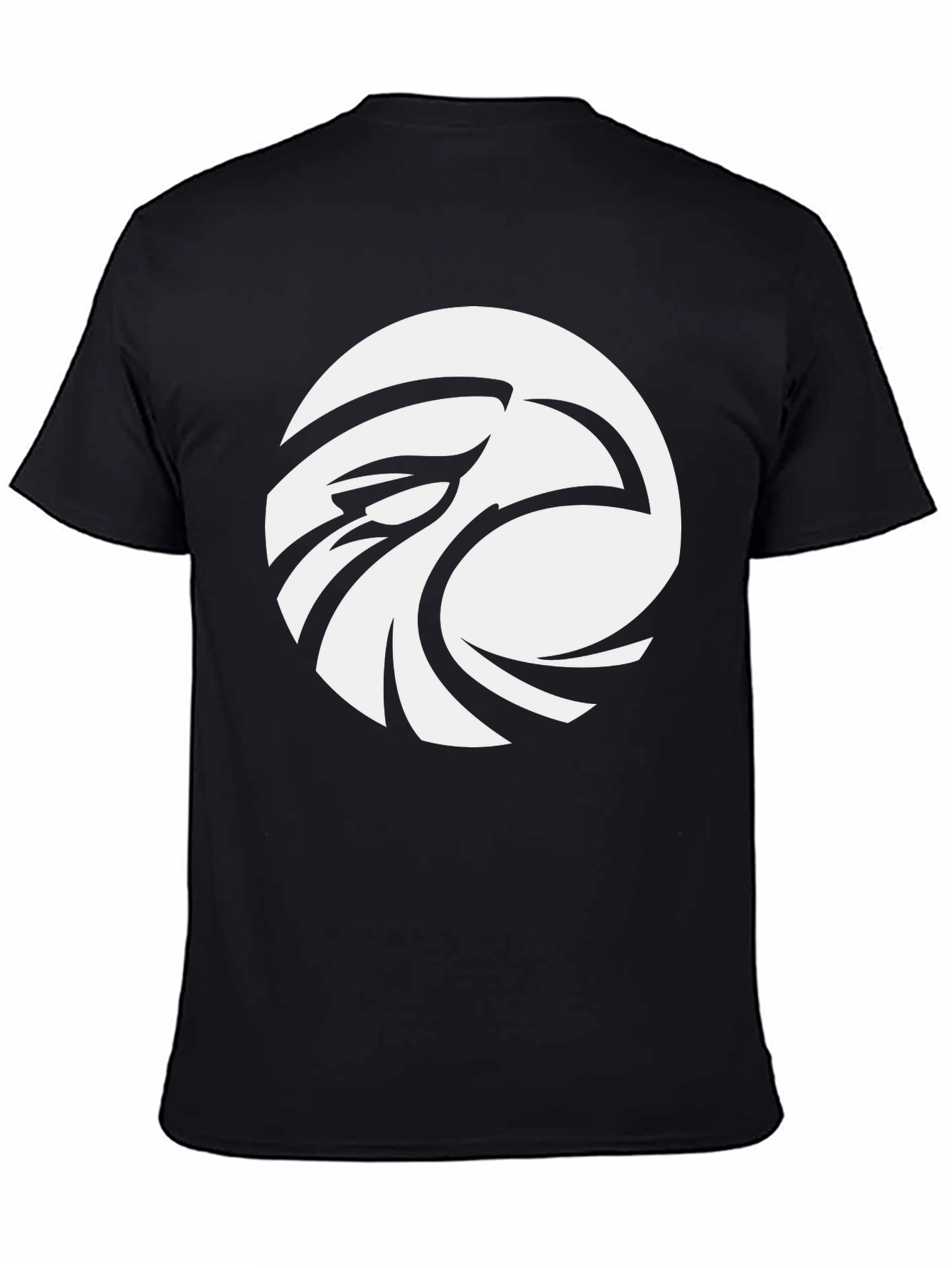 Black Eagle Eye Graphic Tee - Cool Black Cotton T-Shirt view 4