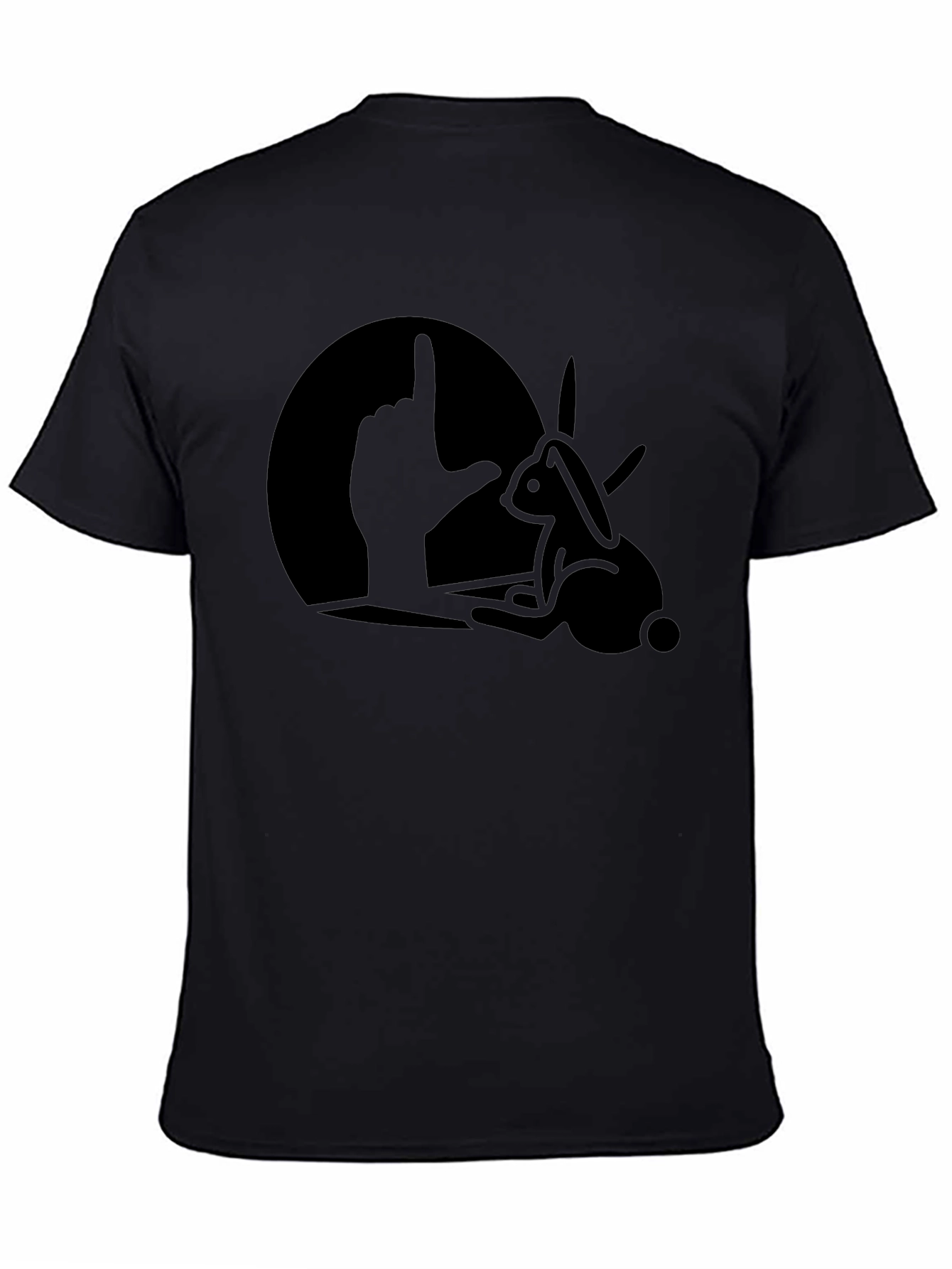 Black Rabbit Shadow Puppet Men's Graphic T-Shirt view 4