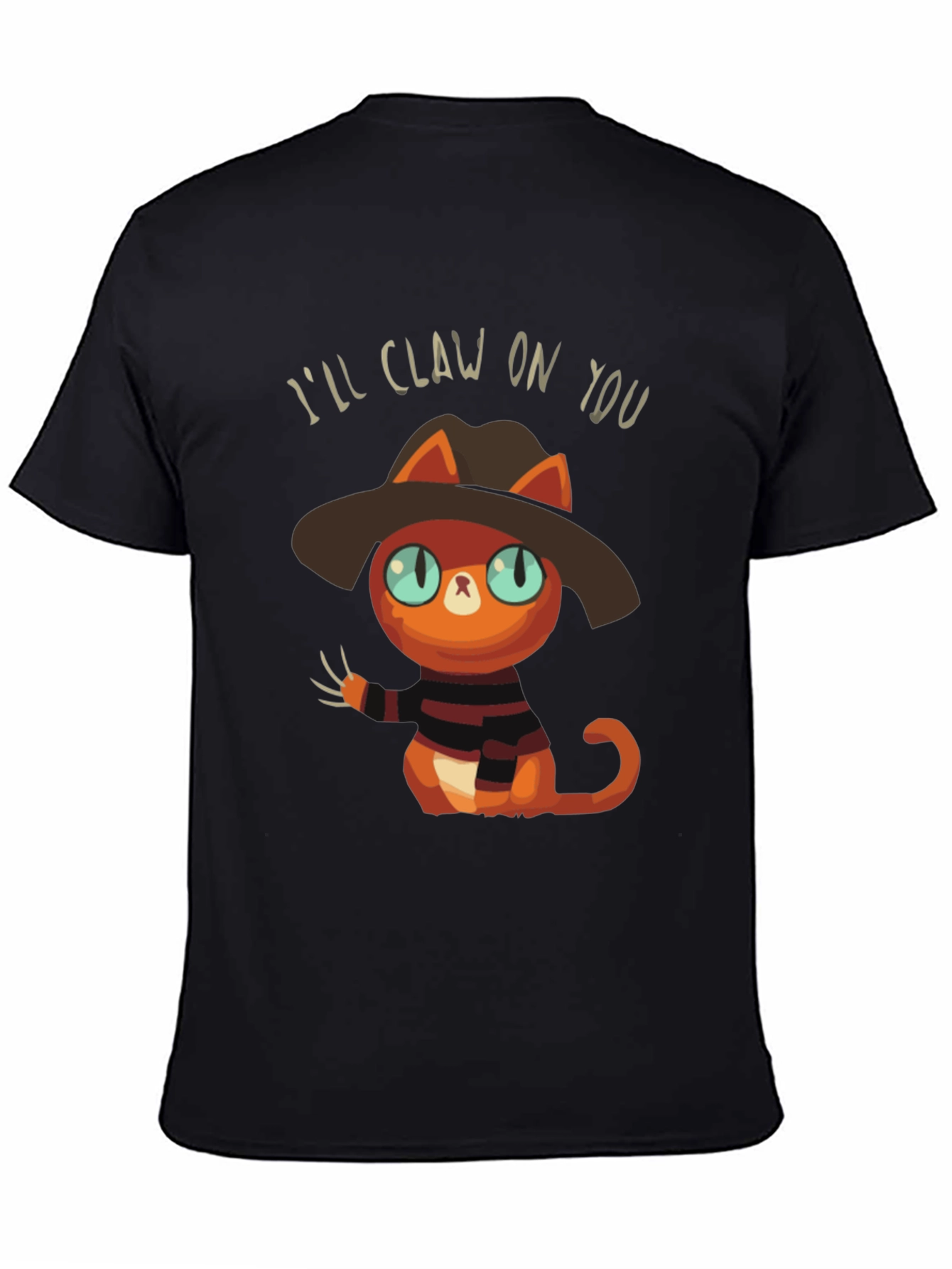 Black I'll Claw On You Cat Graphic Tee view 4