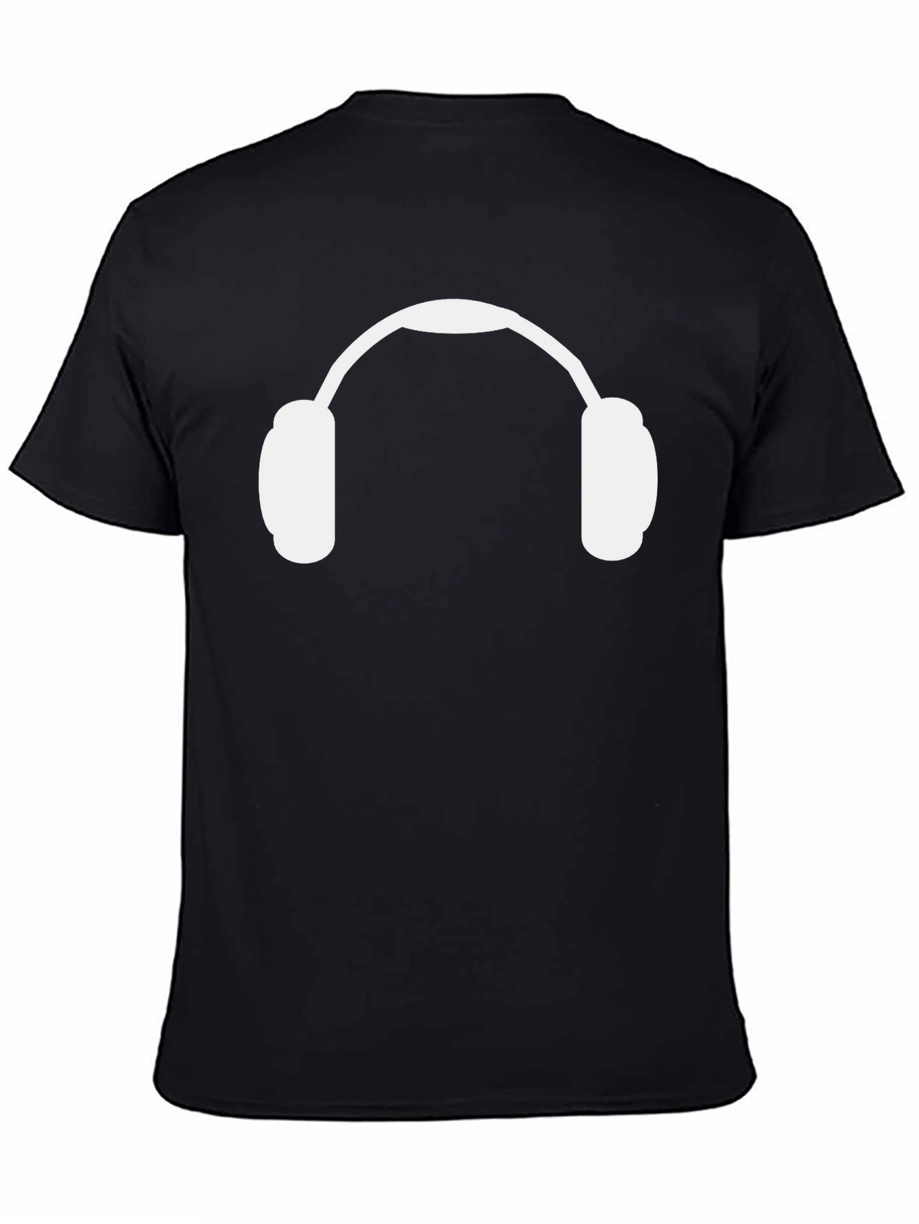 Black Headphone Graphic Tee - Black Cotton Casual Shirt view 4