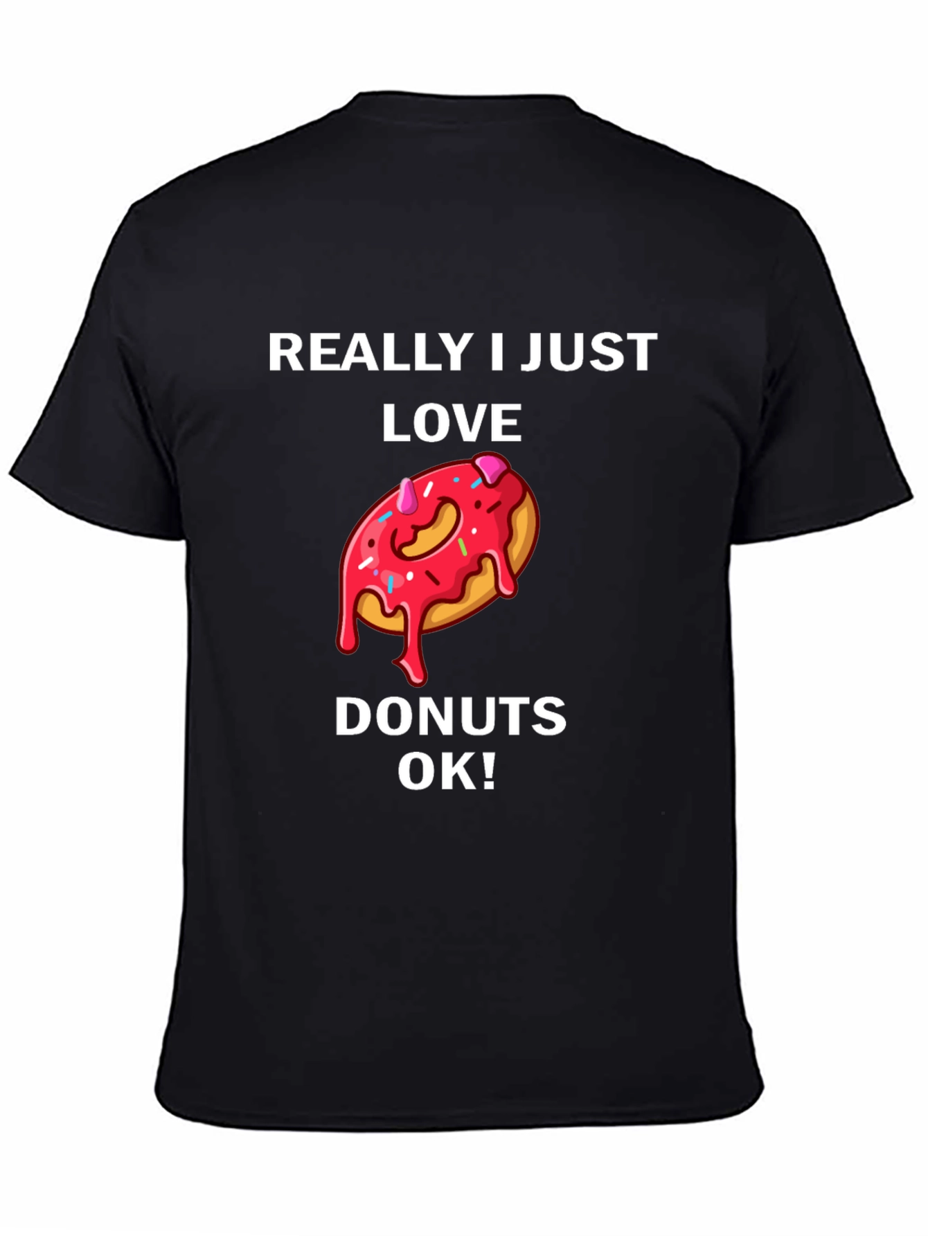 Black Donut Lover T-Shirt - Foodie Graphic Tee view 4