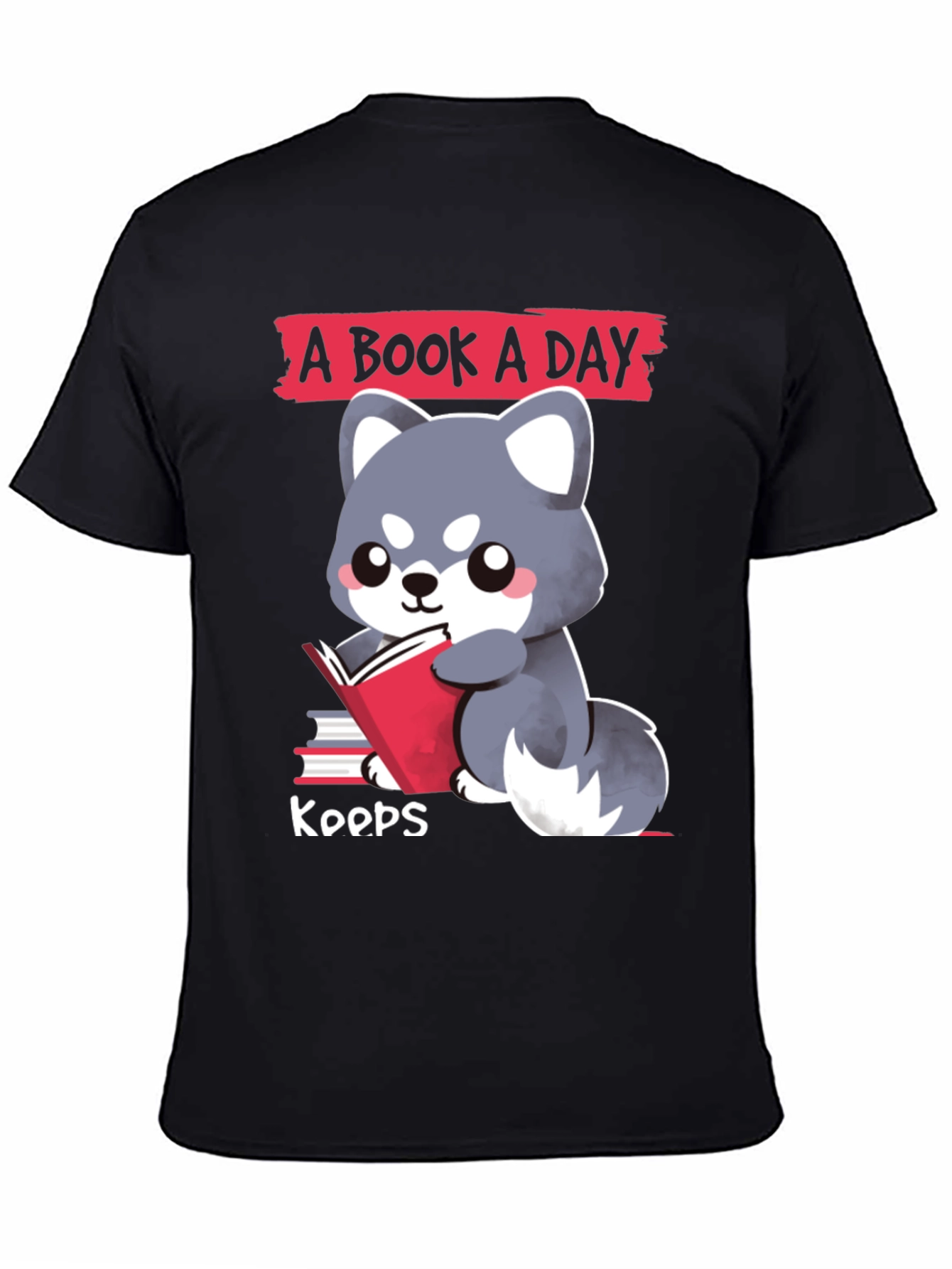 Black A Book A Day Koops T-Shirt view 4
