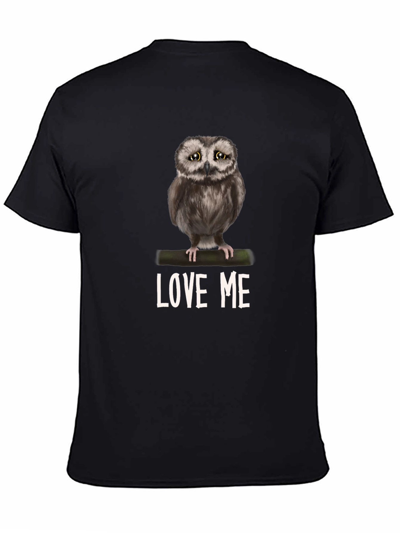 Black Owl Love Me Graphic T-Shirt view 4
