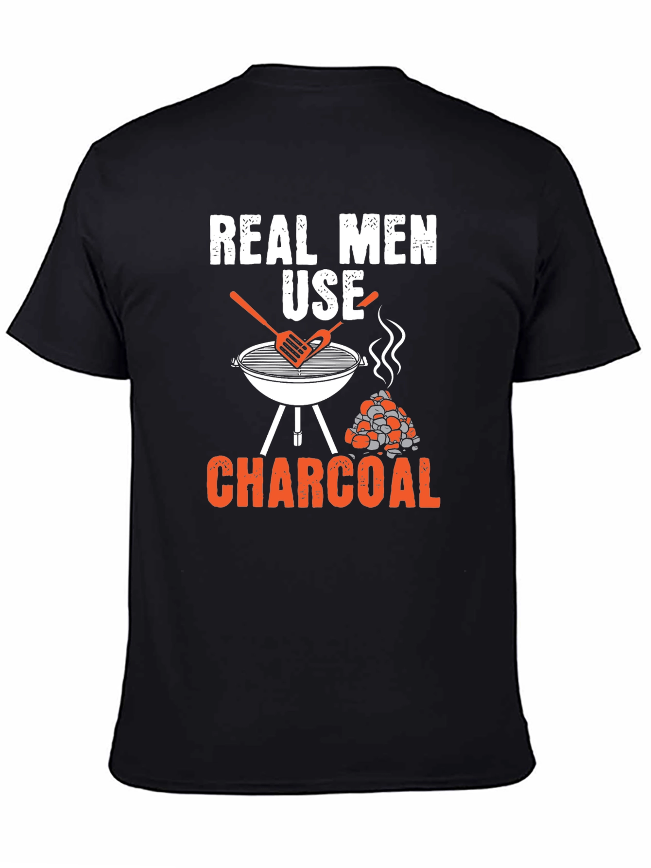 Black Real Men Use Charcoal Graphic Tee view 4
