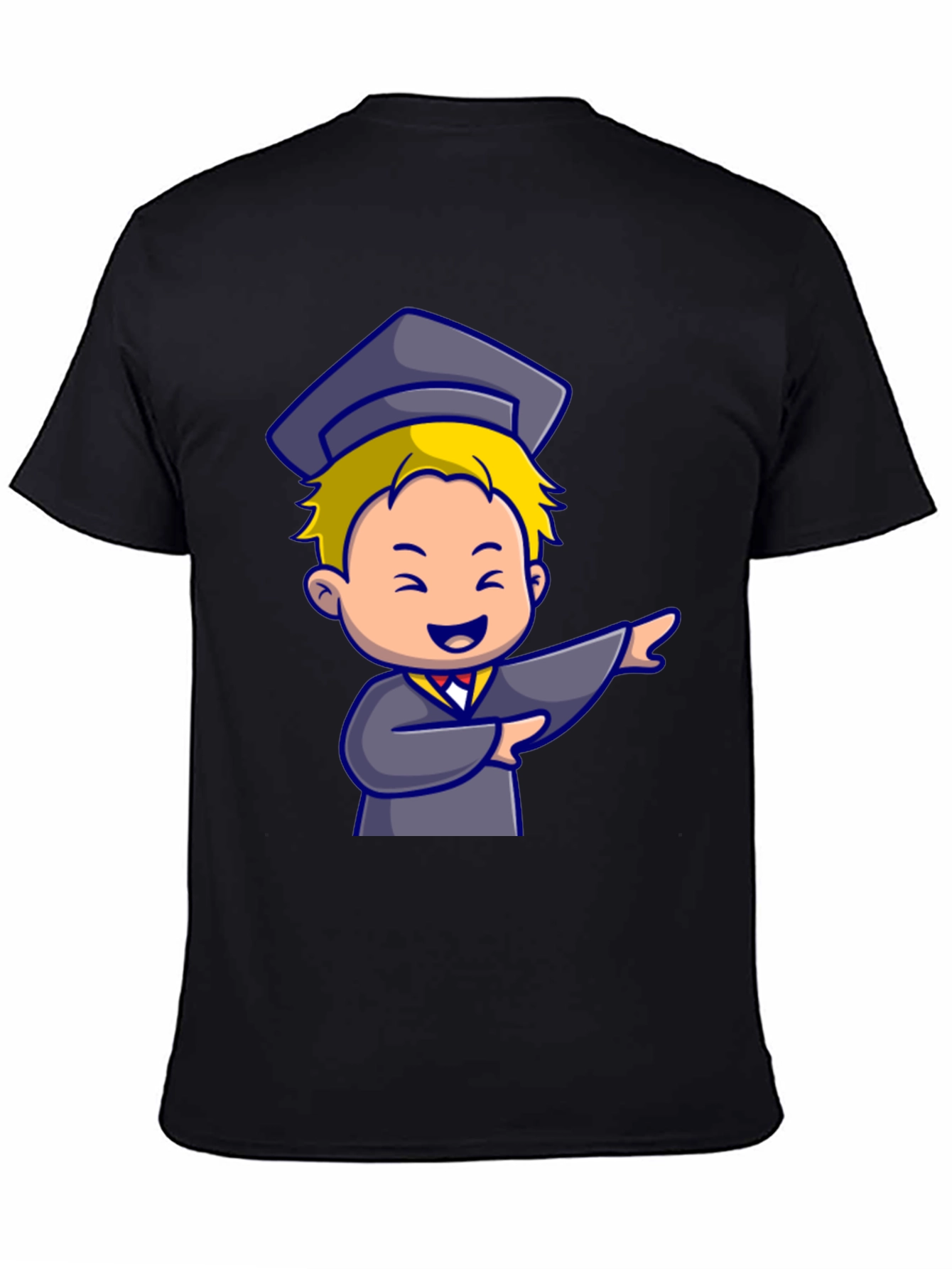 Black Graduation Cartoon Graphic T-Shirt view 4