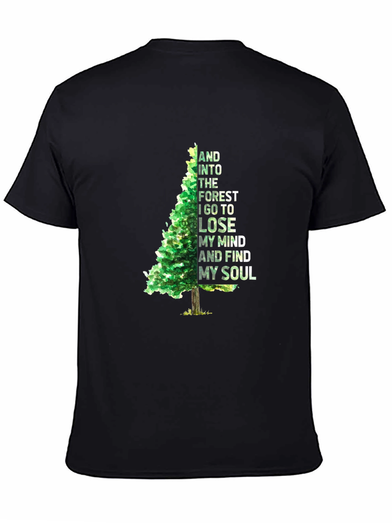 Black Into The Forest Tree Graphic Tee - Relaxed Fit view 4