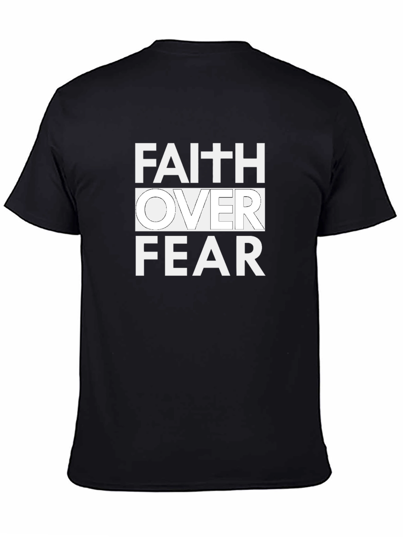 Black Faith Over Fear Graphic Print T-Shirt view 4