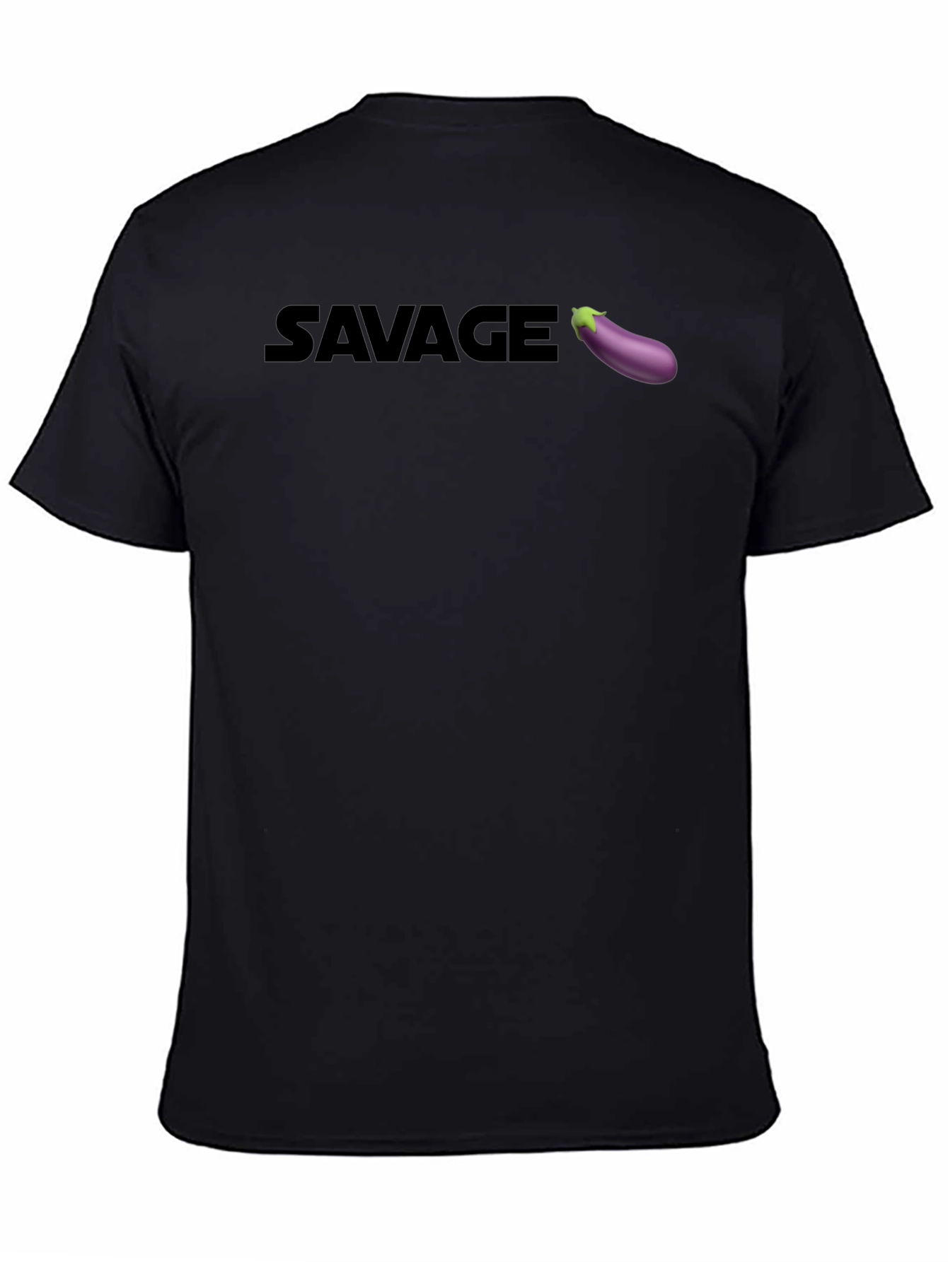 Black Savage Eggplant Graphic Tee - Unisex Black T-Shirt view 4
