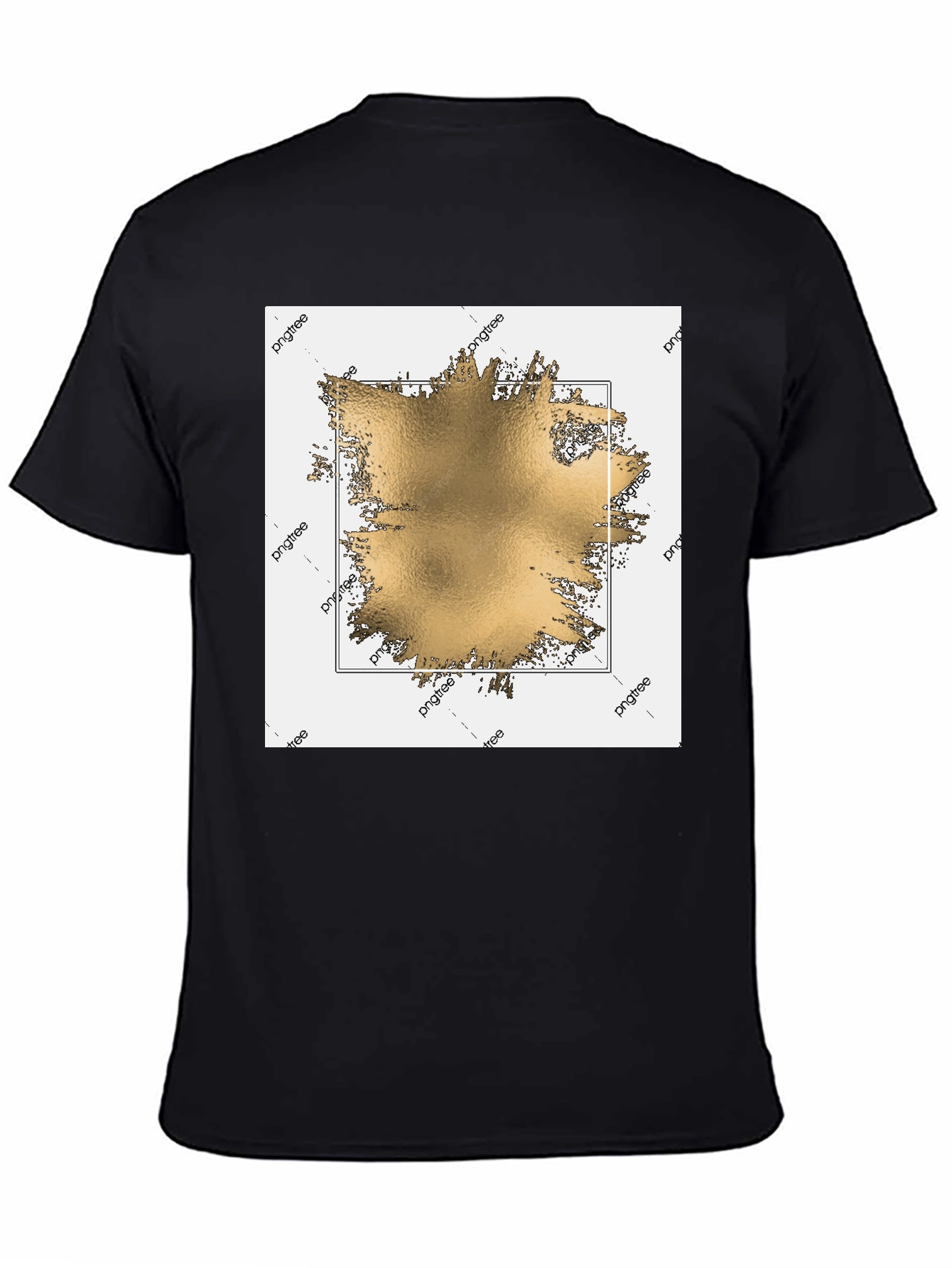 Black Modern Gold Graphic Black T-Shirt view 4