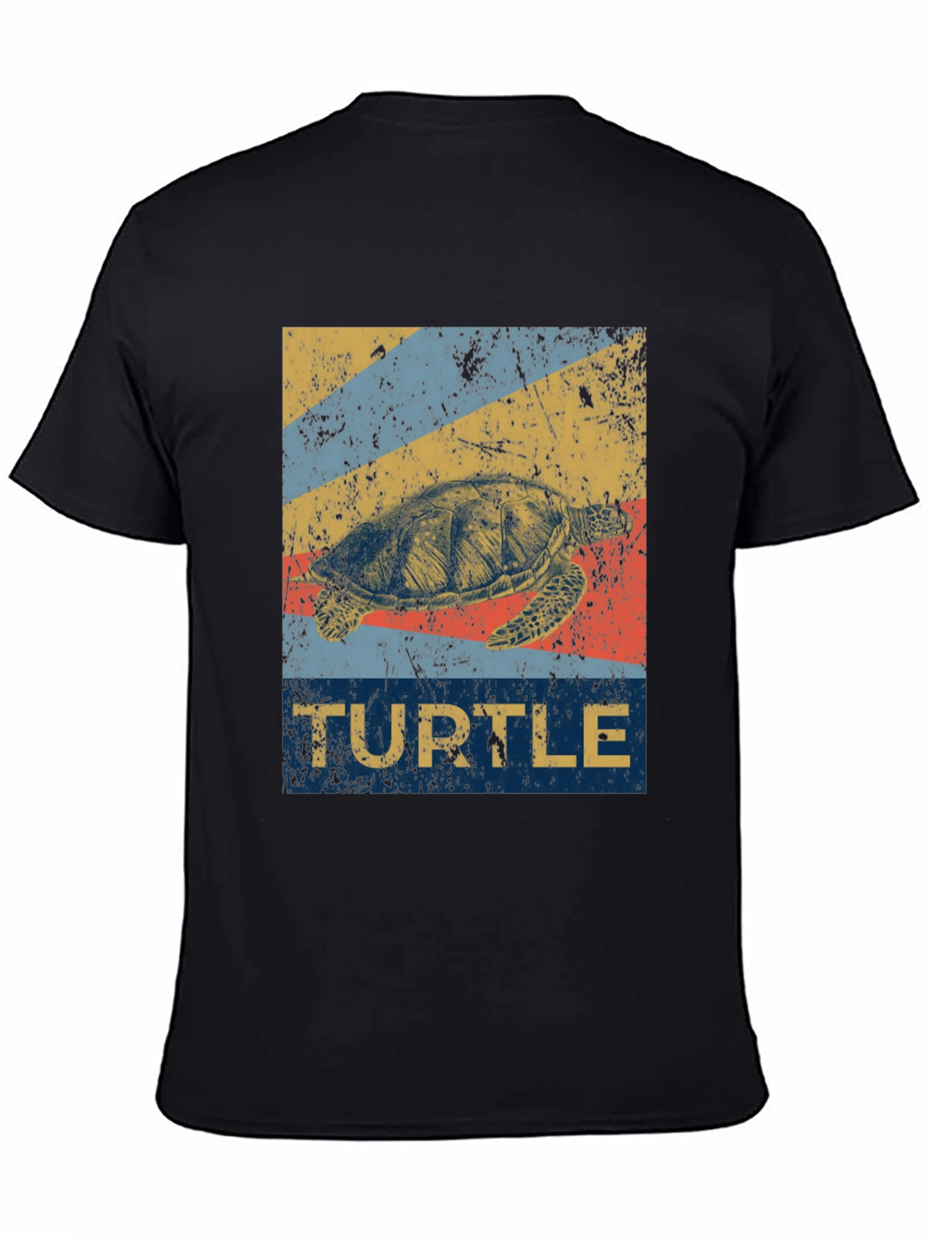 Black Vintage Turtle T-Shirt - Retro Sea Life Graphic Tee view 4