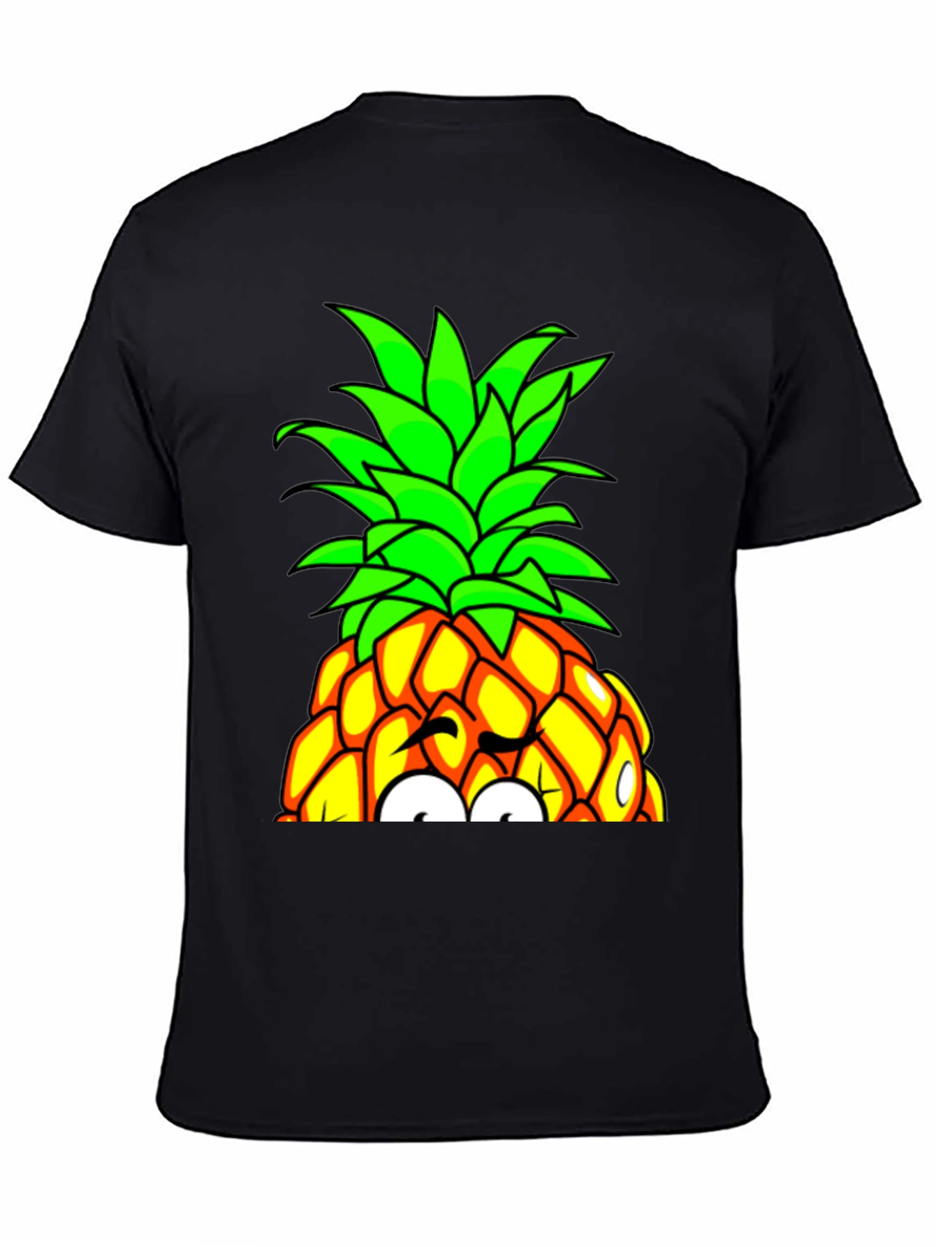 Black Fun Pineapple Graphic Tee - Quirky Design view 4