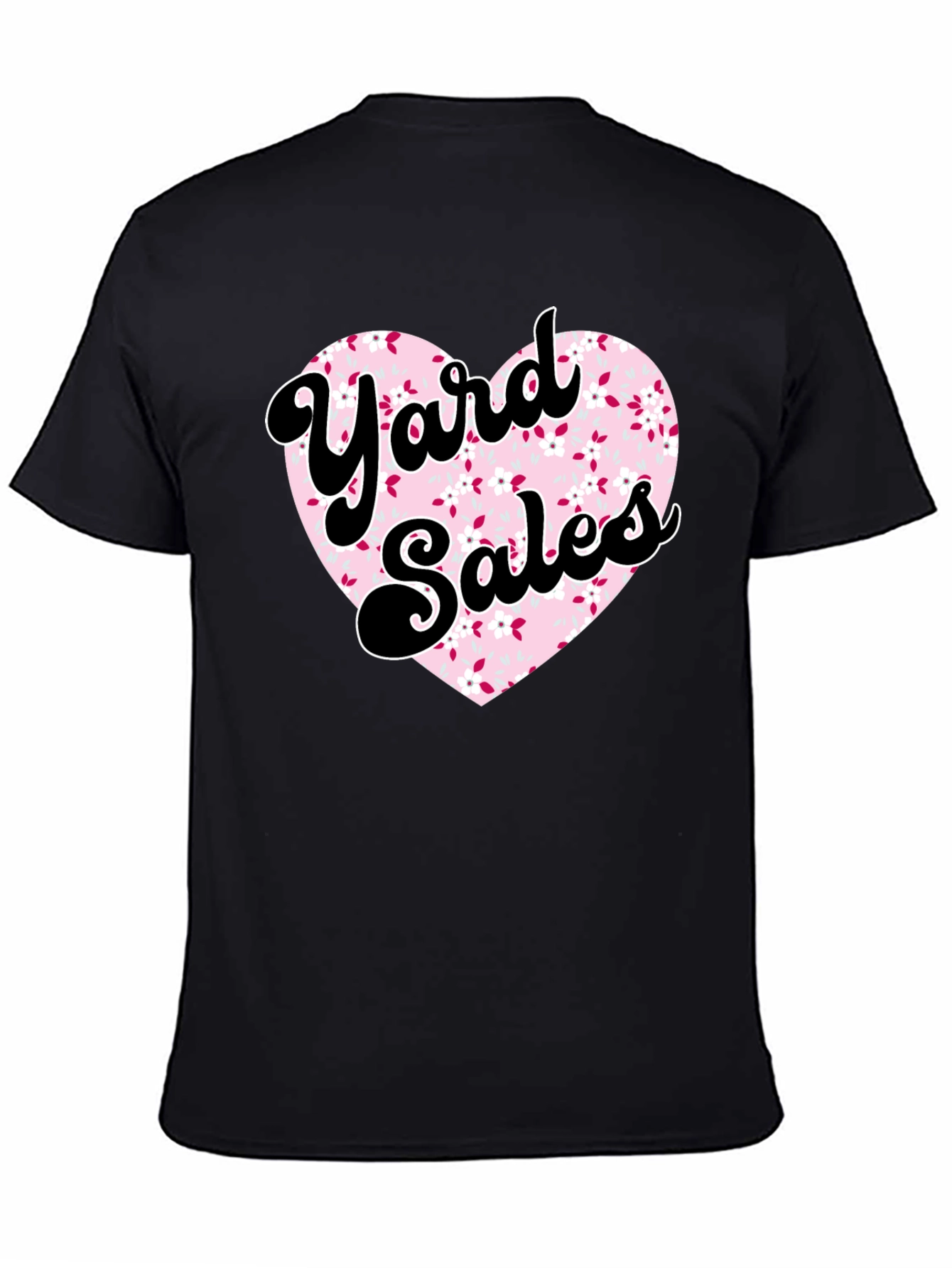 Yard Sales Heart Graphic Tee - Black Casual Shirt - 4