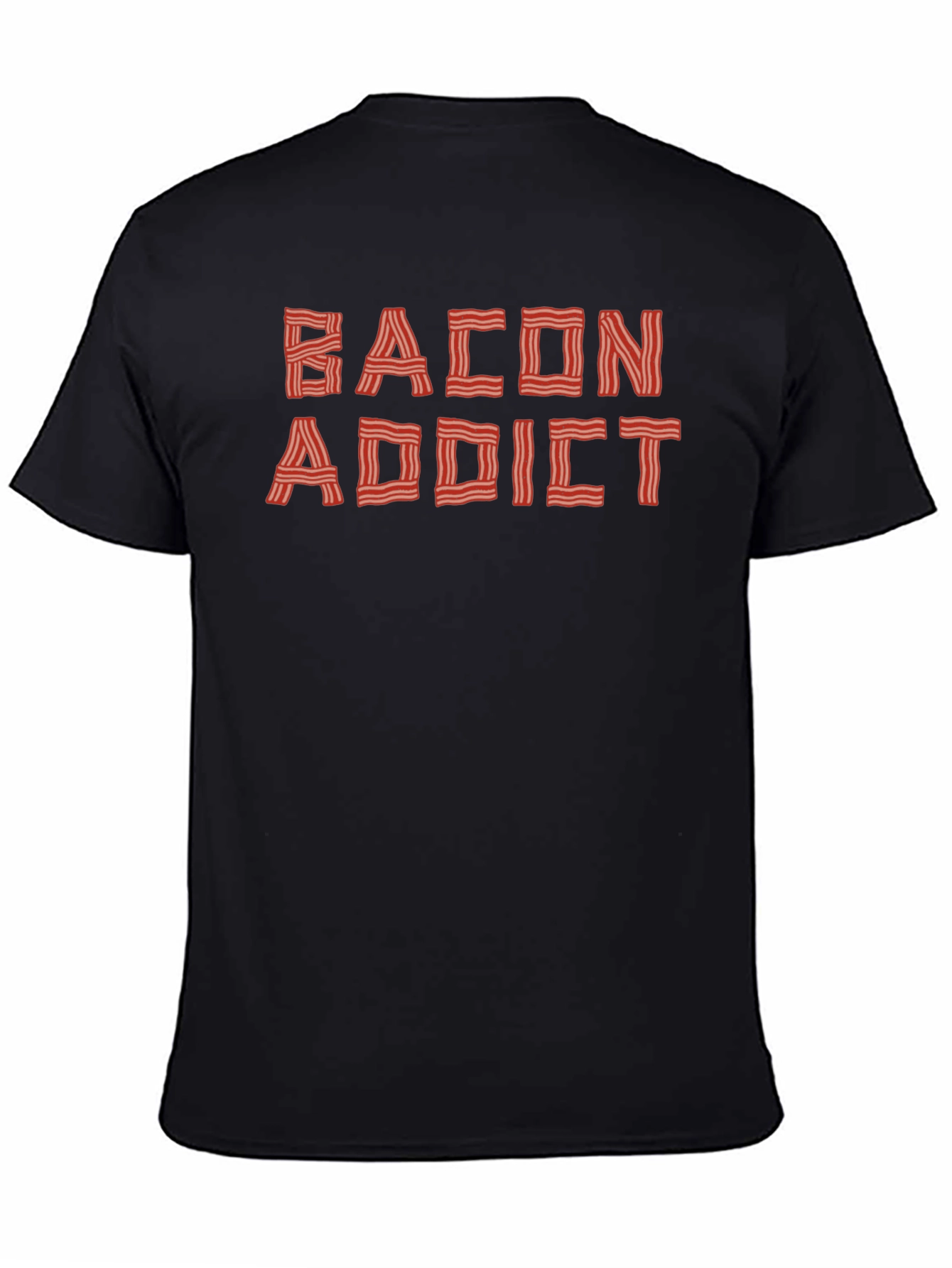 Black Bacon Addict Graphic Tee - Funny Food Lover T-Shirt view 4
